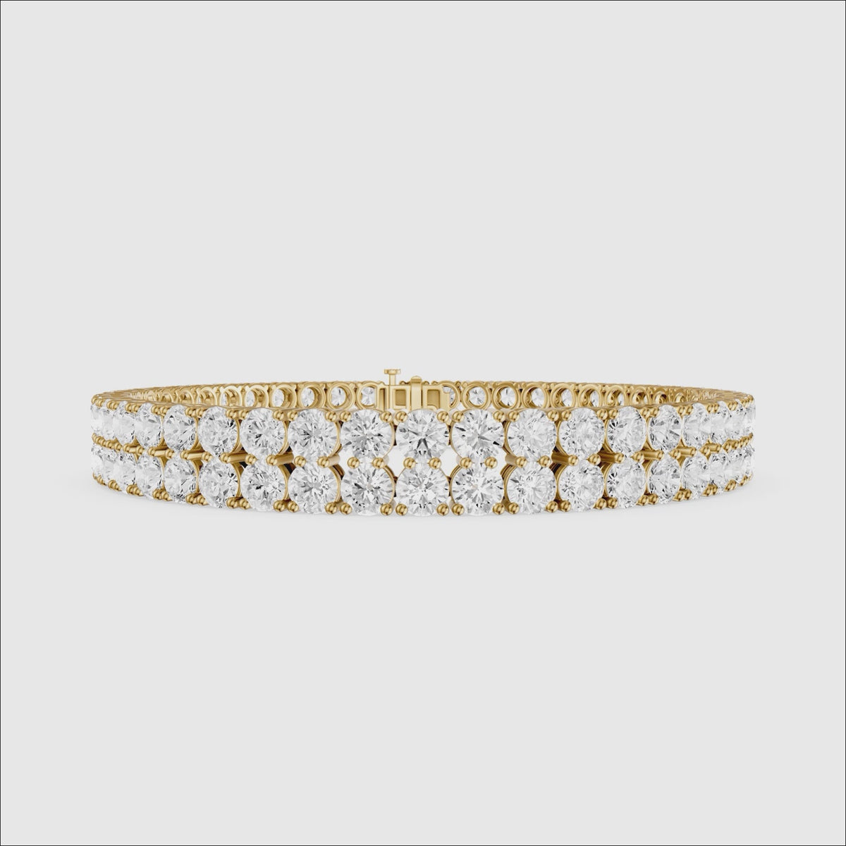Load video: Quiana Double Row Round Lab Grown Diamond Tennis Bracelet