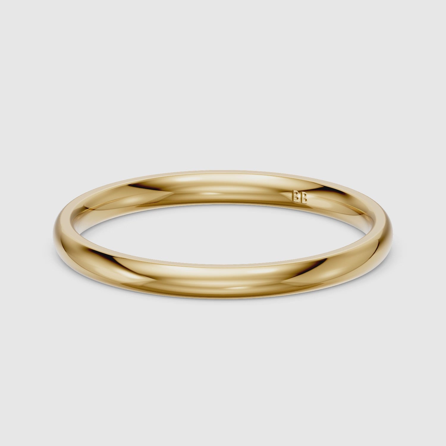 Load video: Willa Half Round Plain Wedding Band