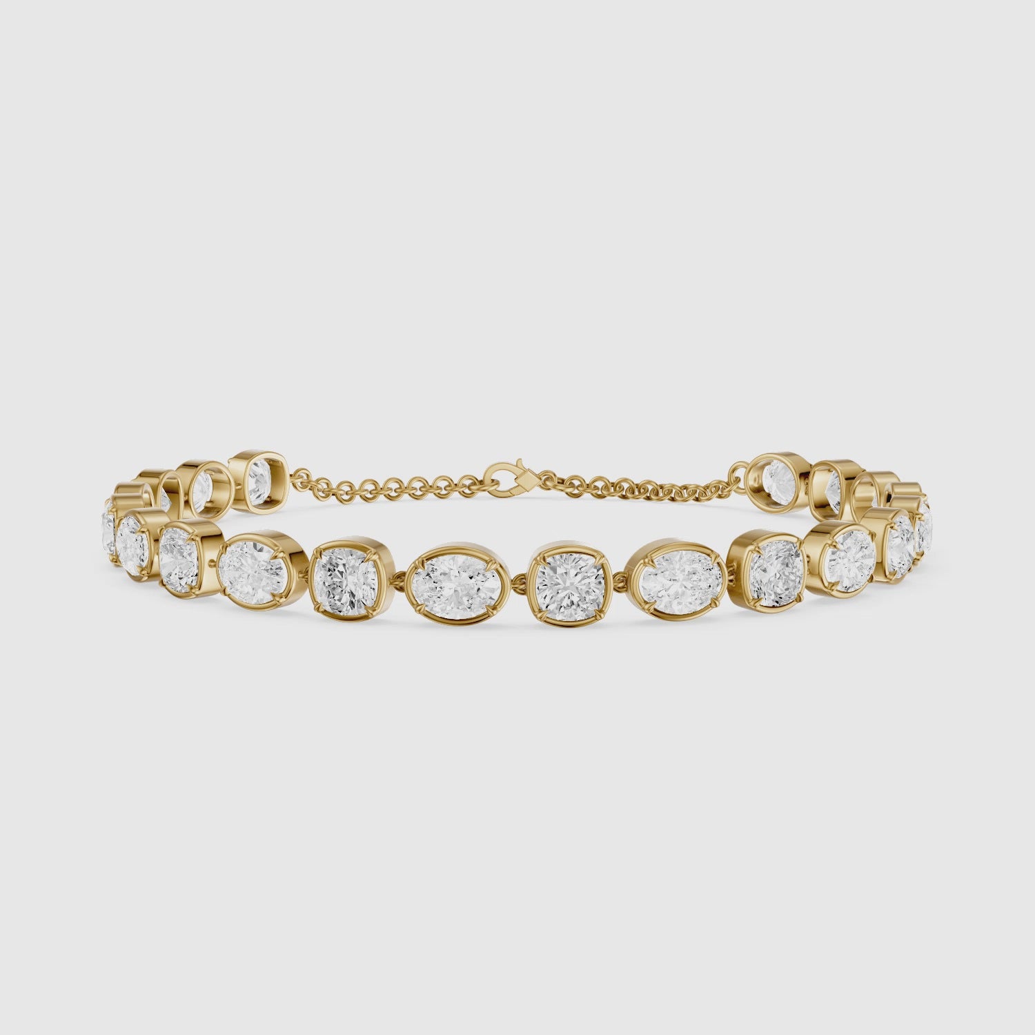 Load video: Jeren Cushion and Oval Shape Lab Grown Diamond Tennis Bracelet