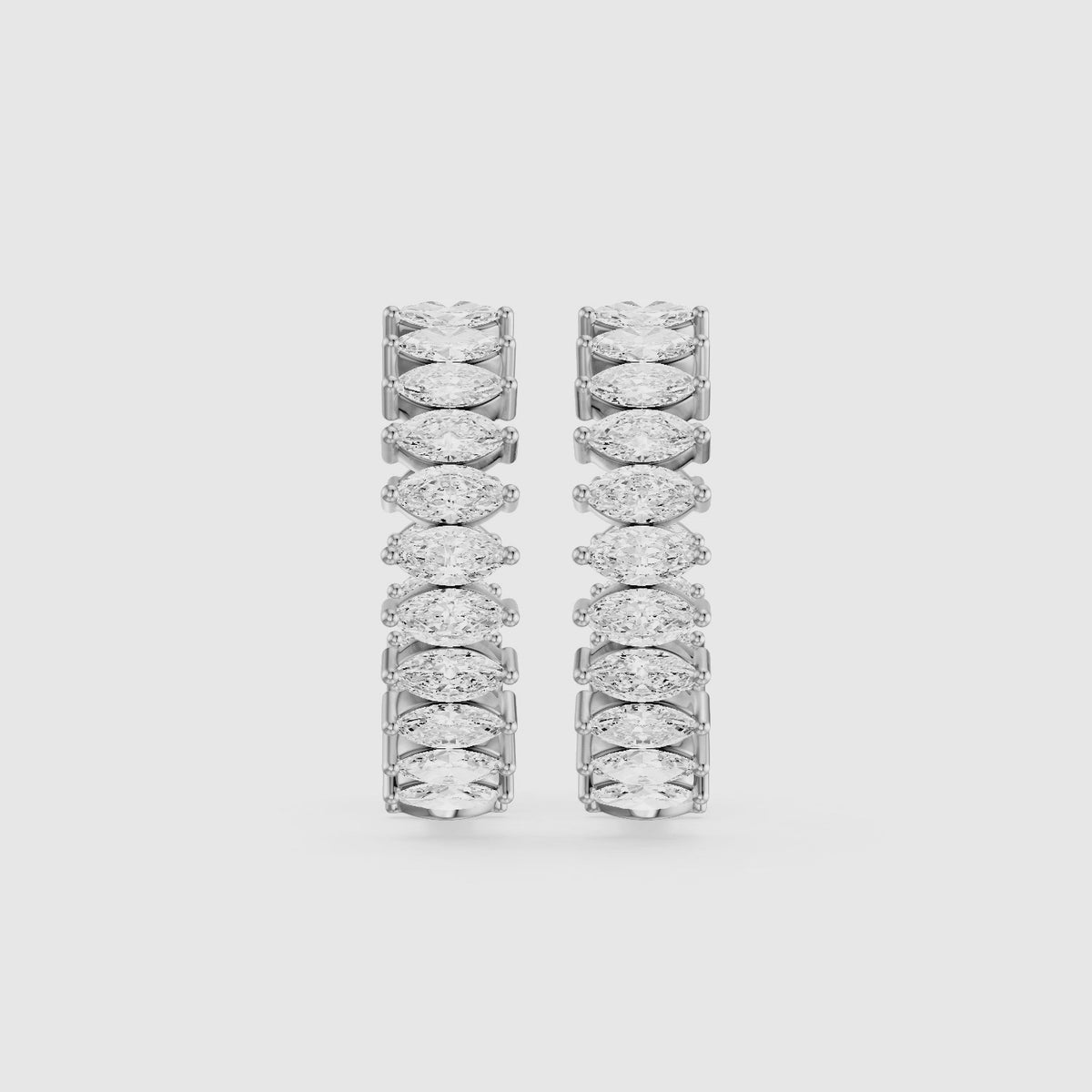 Load video: Silvia Marquise Lab Grown Diamond Eternity Inside-Out Hoop Earrings