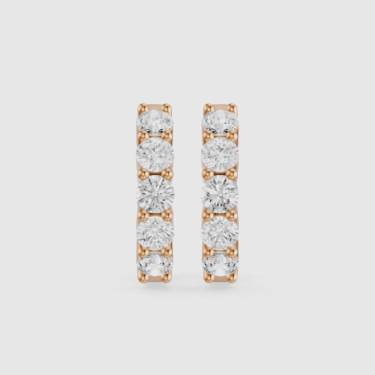 Load video: Linn Round Lab Grown Diamond Inside Out Huggie Hoop Earrings