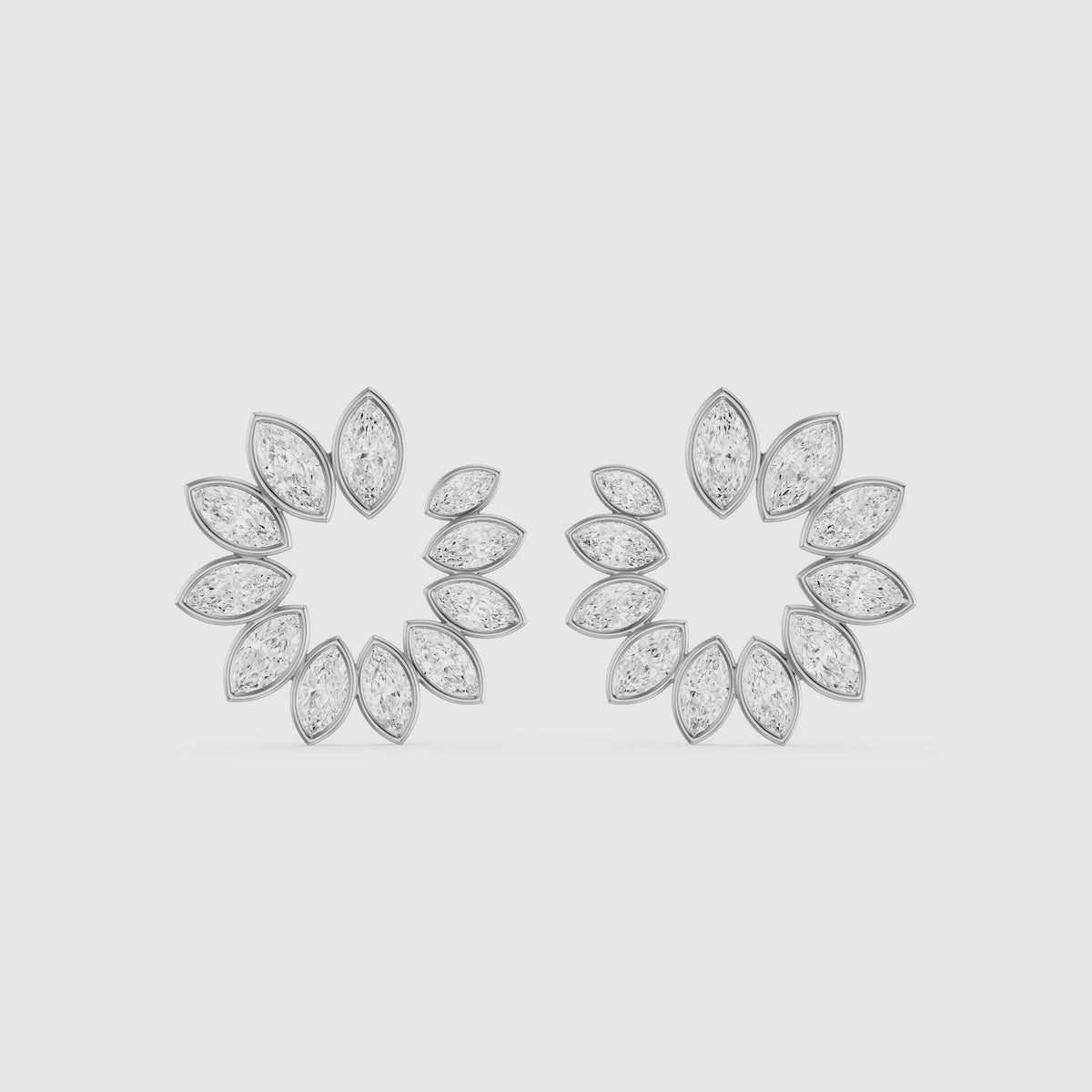 Load video: Melissa Marquise Lab Grown Diamond Front to Back Hoop Earrings