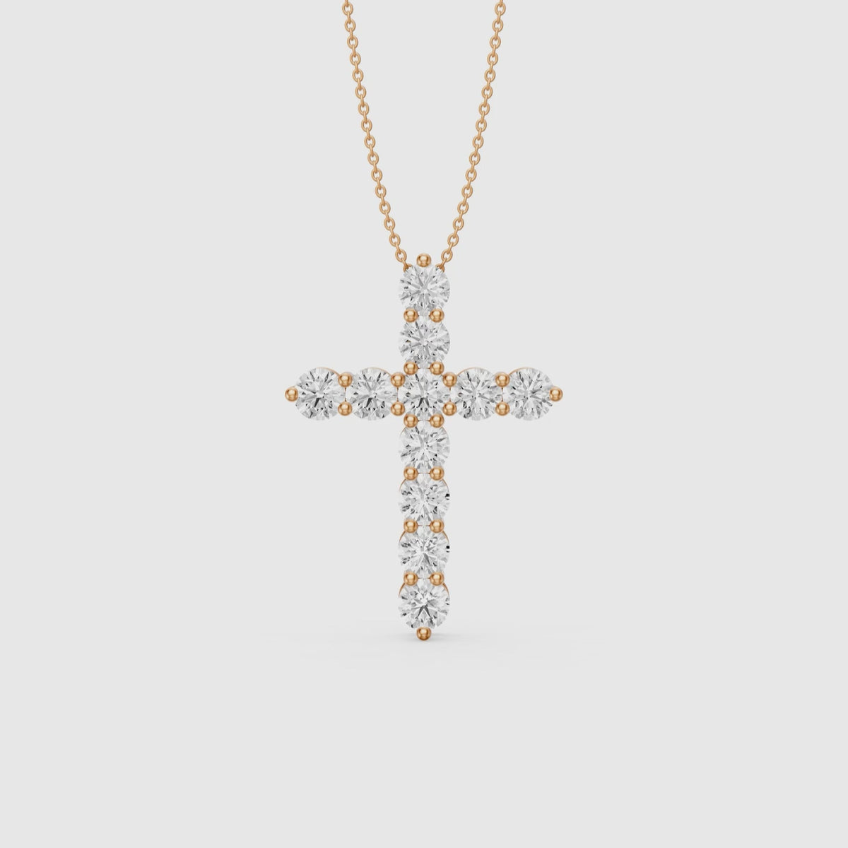 Load video: Demi Round Lab Diamond Cross Pendant