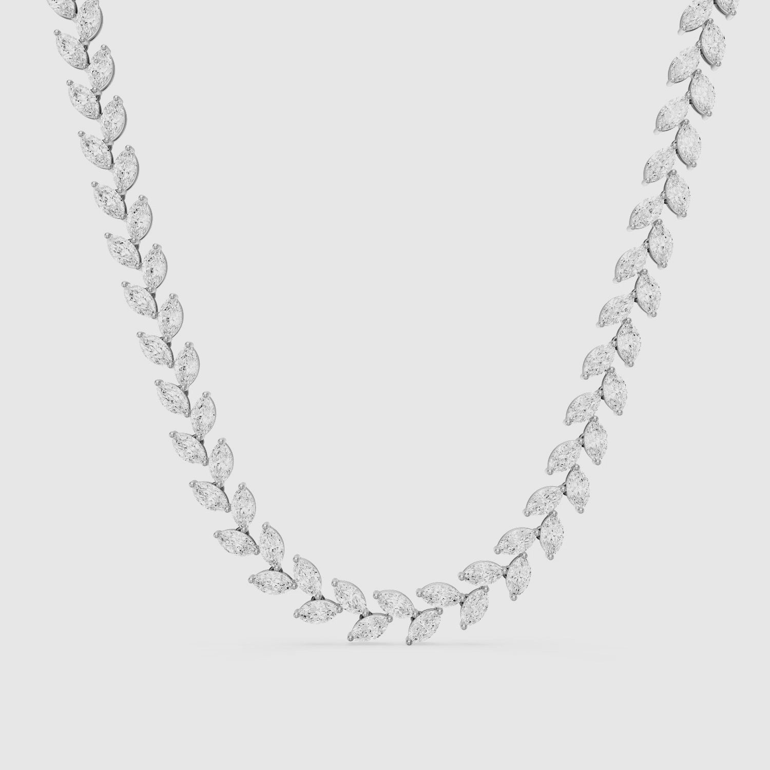 Load video: Danielle Marquise Lab Grown Diamond Vine Tennis Necklace