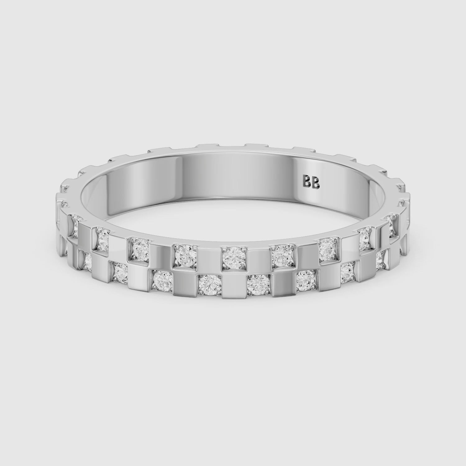Load video: Carly oval cut Round Lab Diamond Alternating Link Eternity Cigar Band