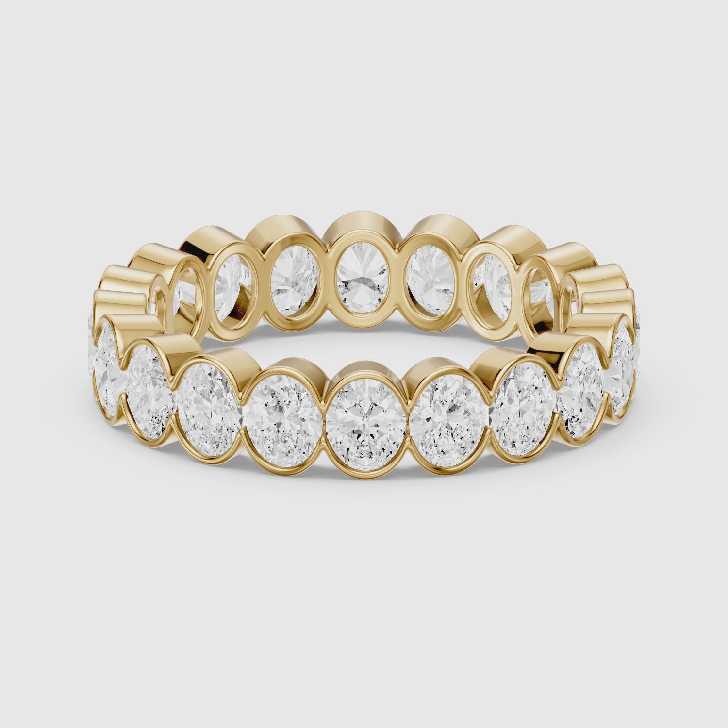 Load video: Bella Bold Oval Lab Grown Diamond Eternity Wedding Band