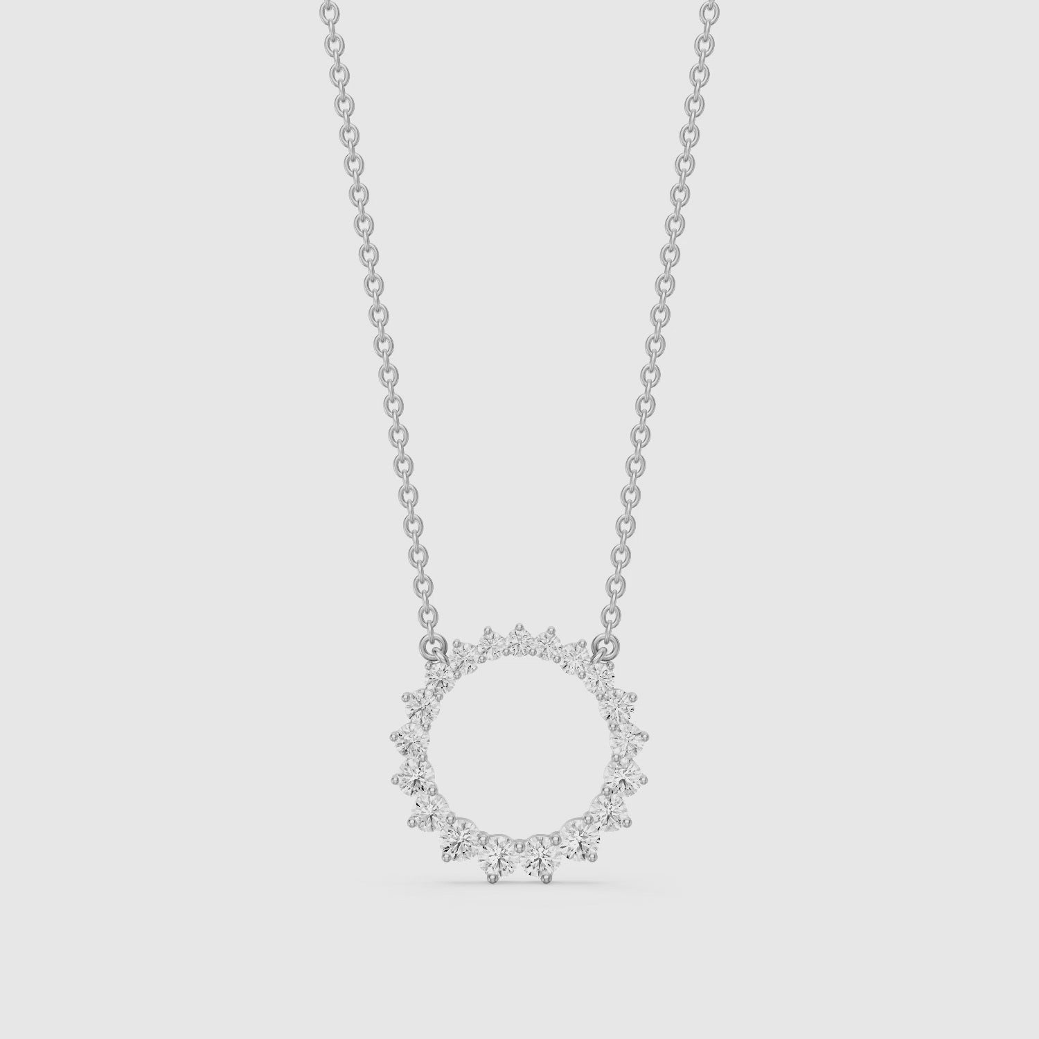 Load video: Dolcie Graduated Round Lab Grown Diamond Circle Pendant