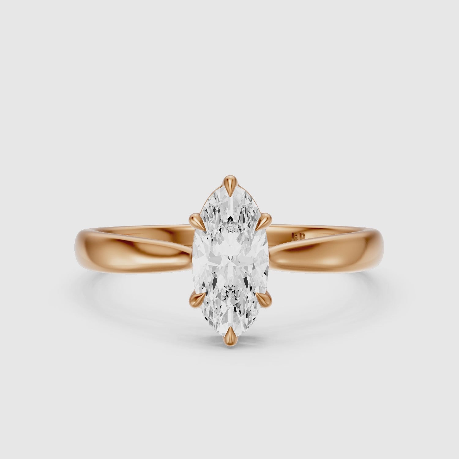 Load video: Mariela 6 Prong Setting Moval Moissanite Diamond Solitaire Ring