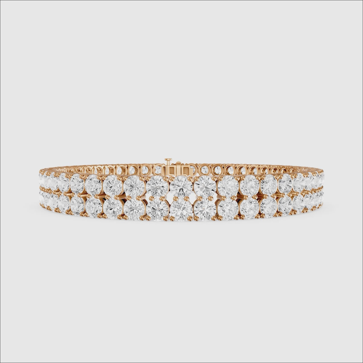 Load video: Quiana Double Row Round Lab Grown Diamond Tennis Bracelet