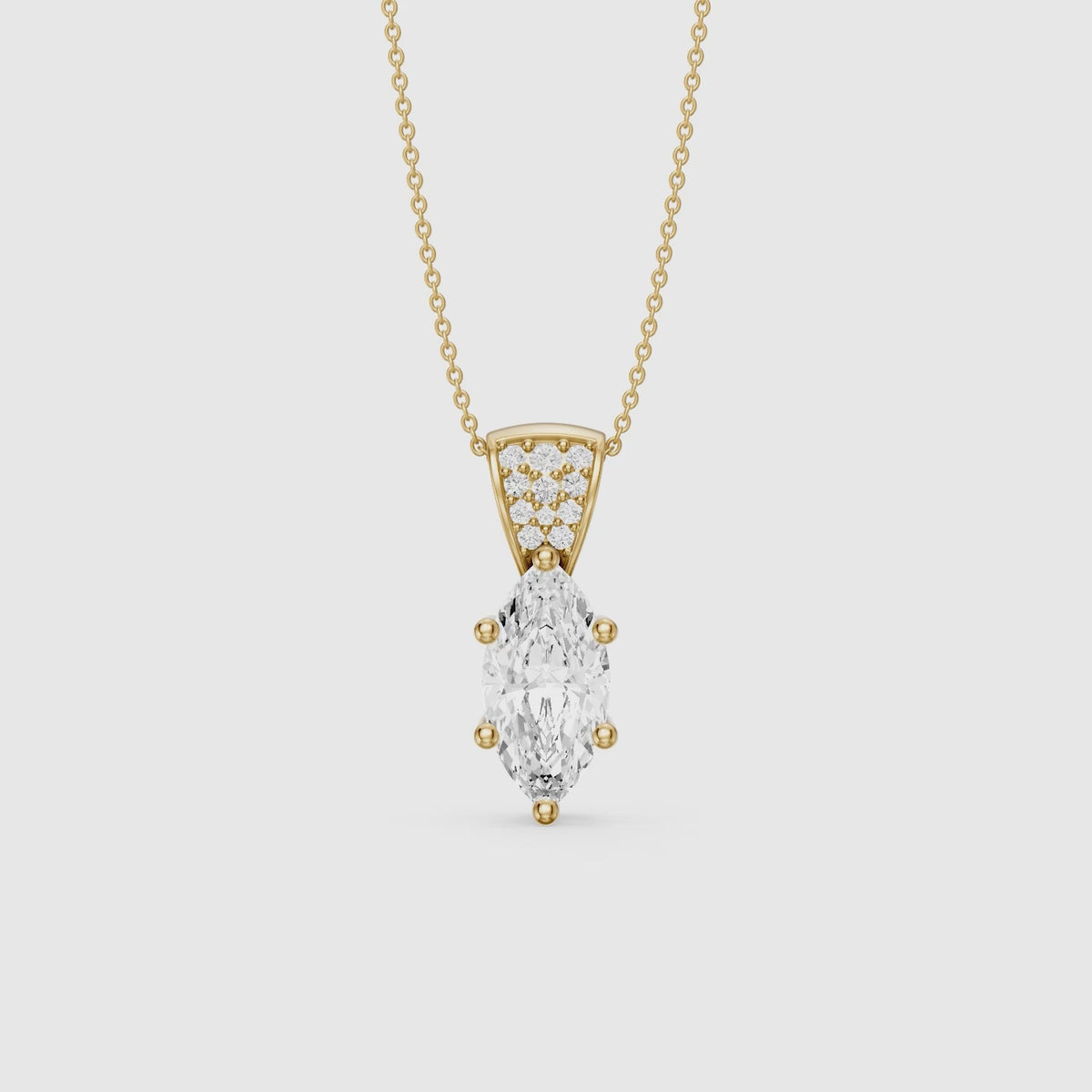 Load video: Elora Marquise Lab Grown Diamond Pave Bail Pendant