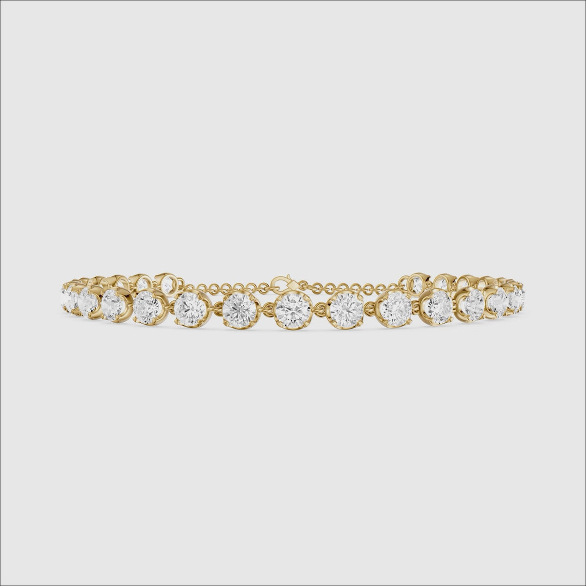 Load video: Malencia Round Shape Lab Grown Diamond Tennis Bracelet