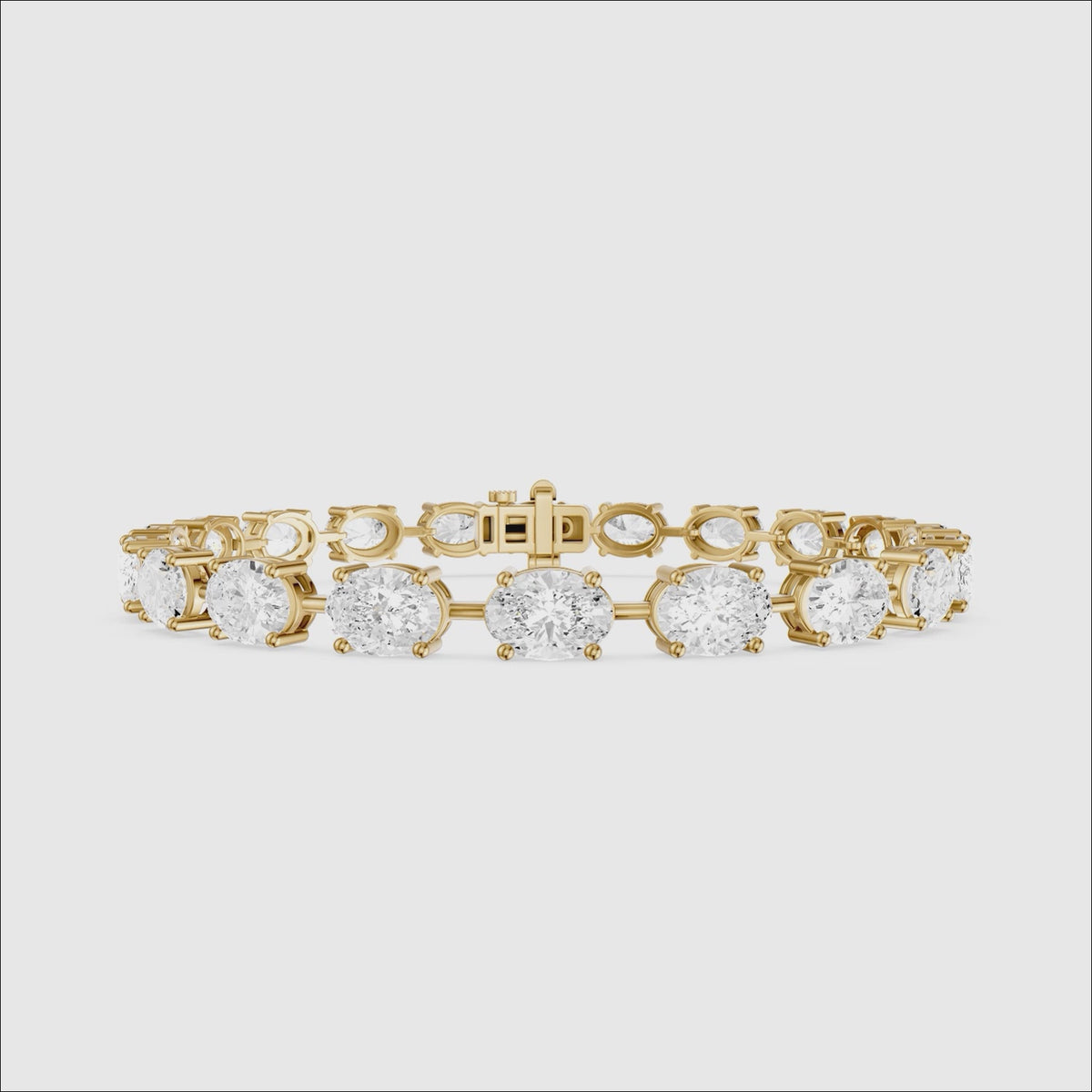 Load video: Jailene Oval Cut Lab Grown Diamond Tennis Bracelet