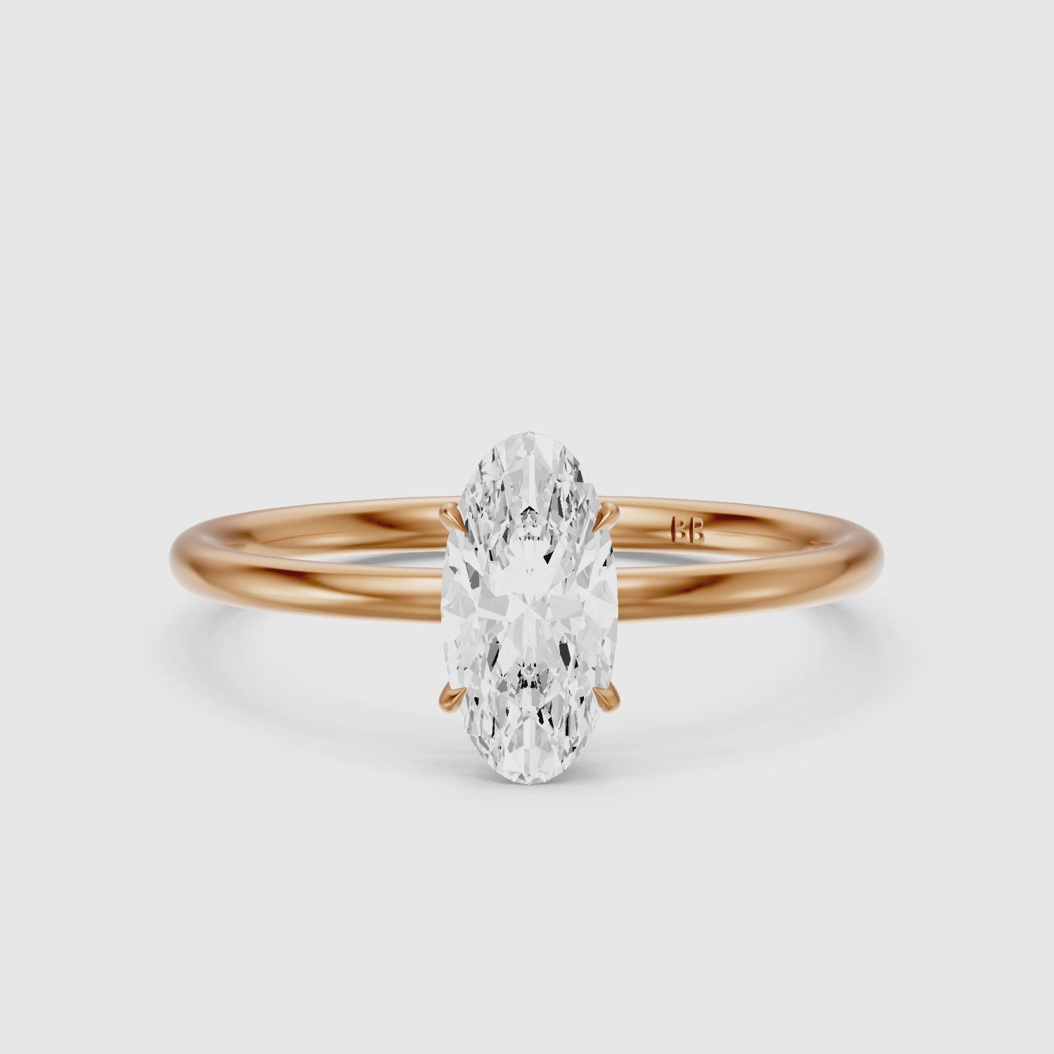 Load video: Hallie Moval Cut Hidden Halo Low Profile Setting Moissanite Diamond Ring