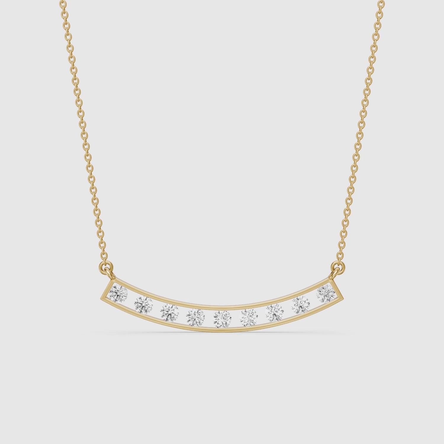 Load video: Lara Curved Bar Lab Grown Diamond Necklace