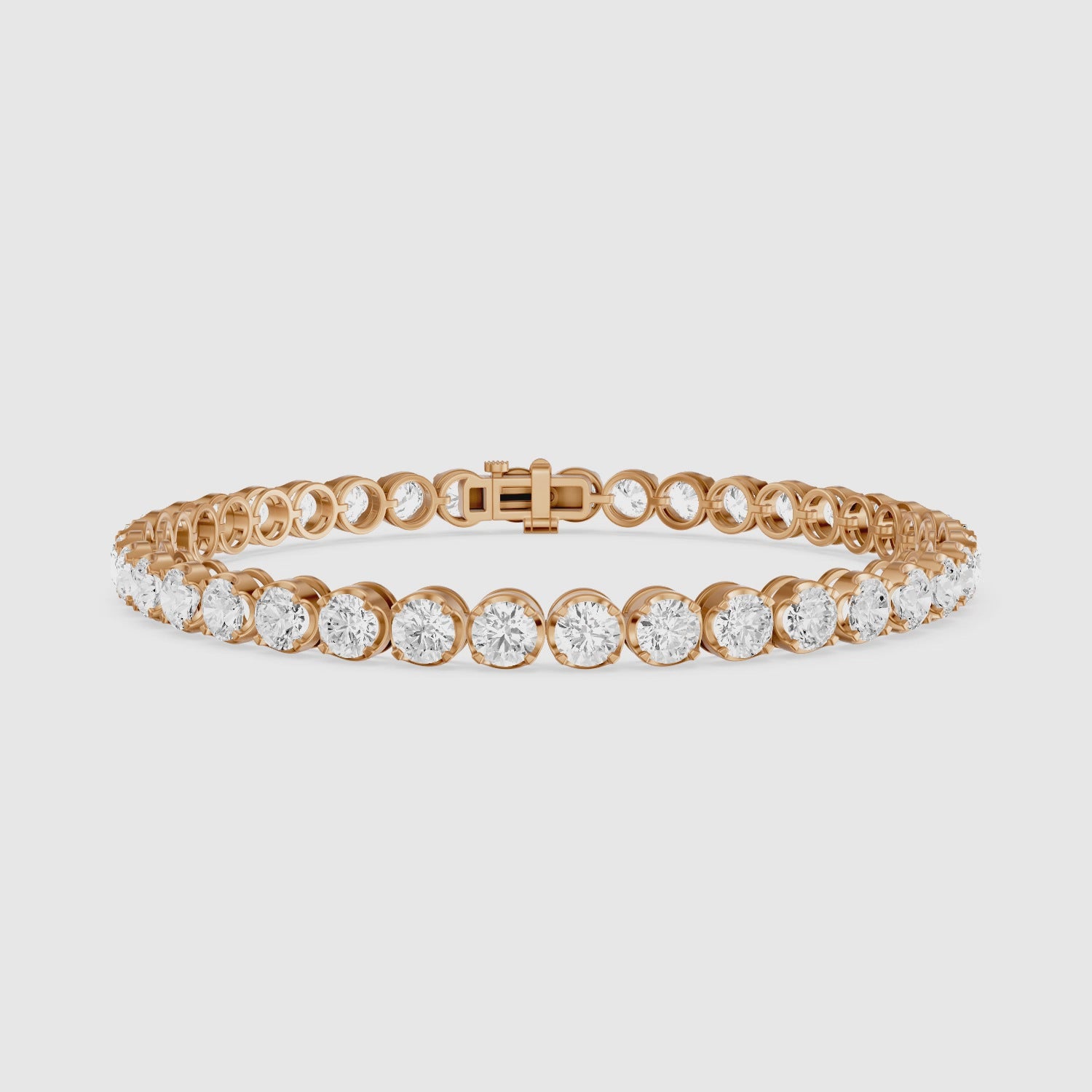 Load video: Ricca Four Prong Round Lab Grown Diamond Tennis Bracelet
