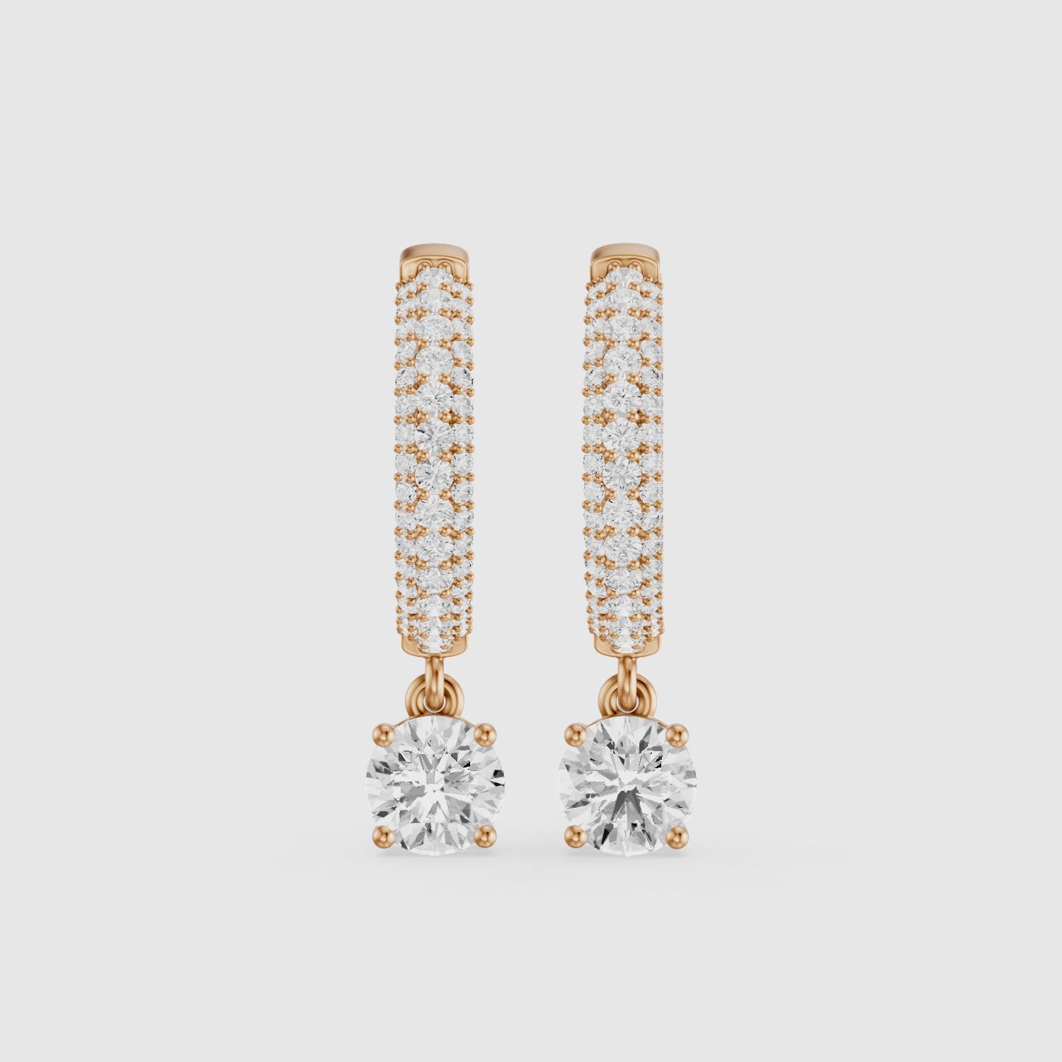 Load video: Robin Round Lab Grown Diamond Ball Prong Drop Hoop Earrings