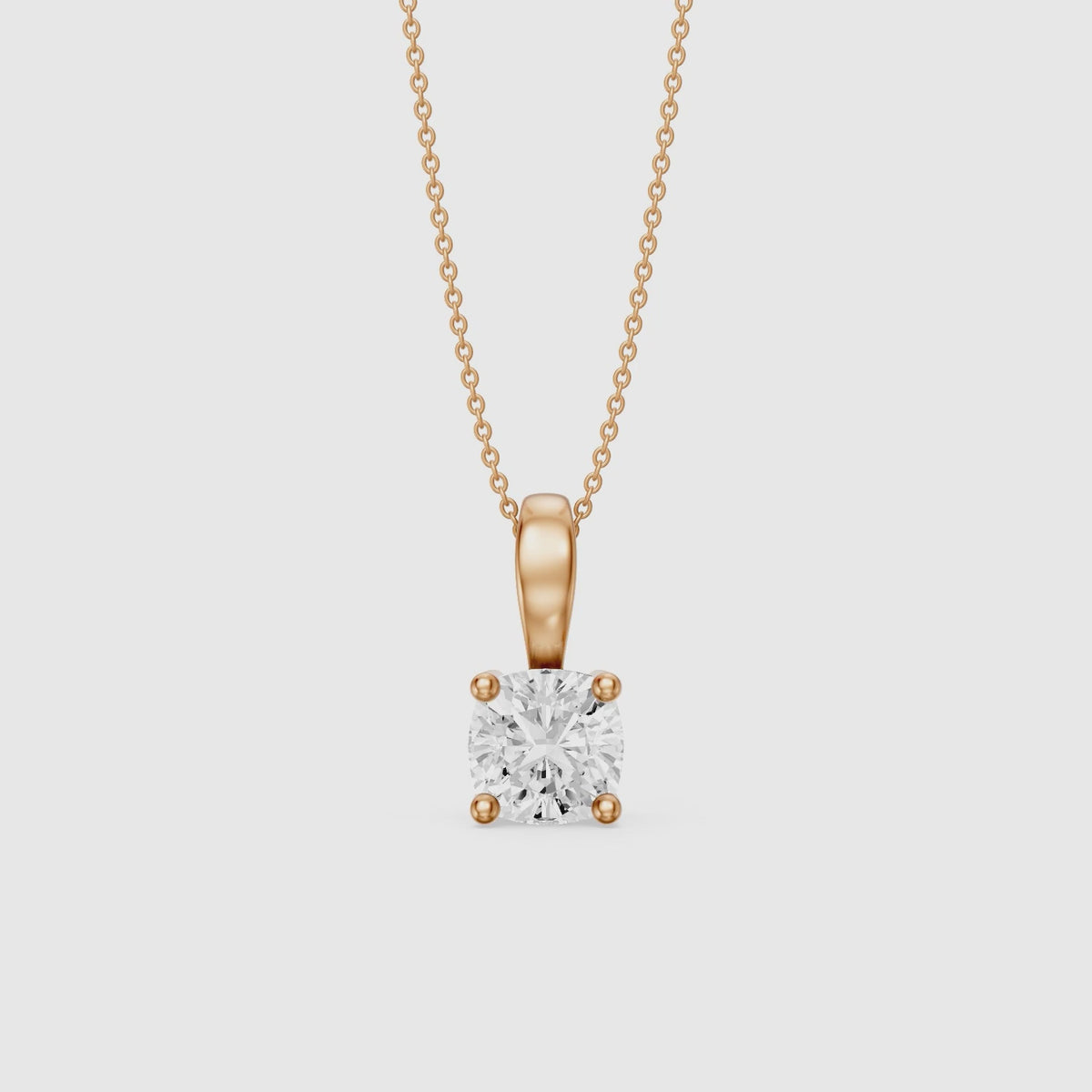 Load video: Daniella Cushion Solitaire Lab Grown Diamond Pendant