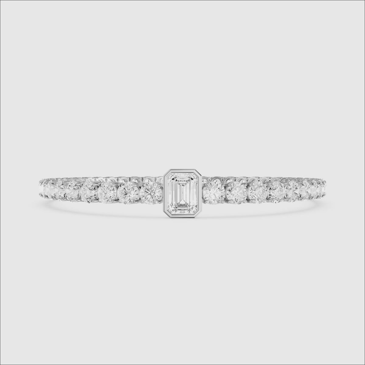 Load video: Greta Emerald Cut Lab Grown Diamond Single Station Tennis Bracelet