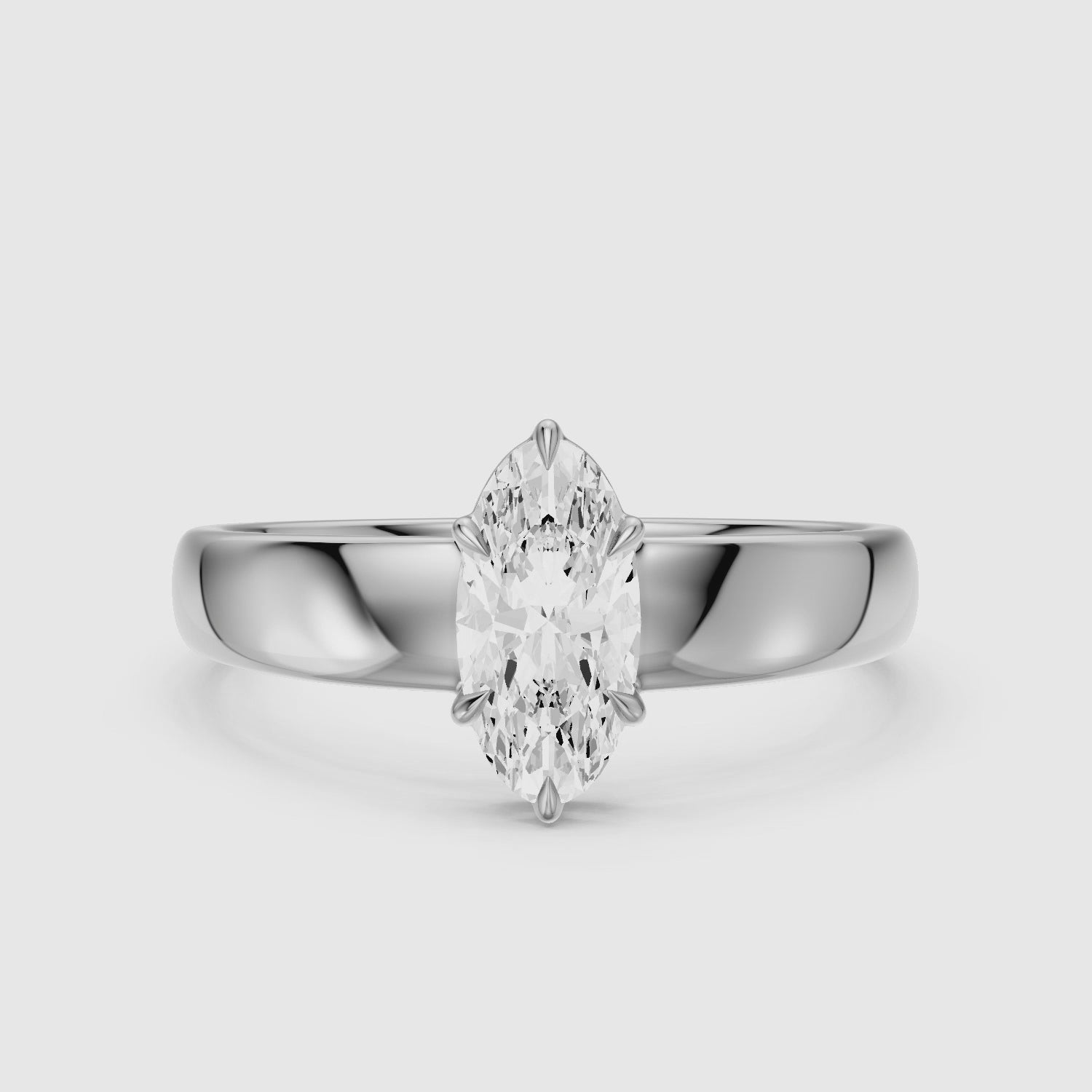 Load video: Cerys Moval Moissanite Diamond Solitaire Ring with Wide Band
