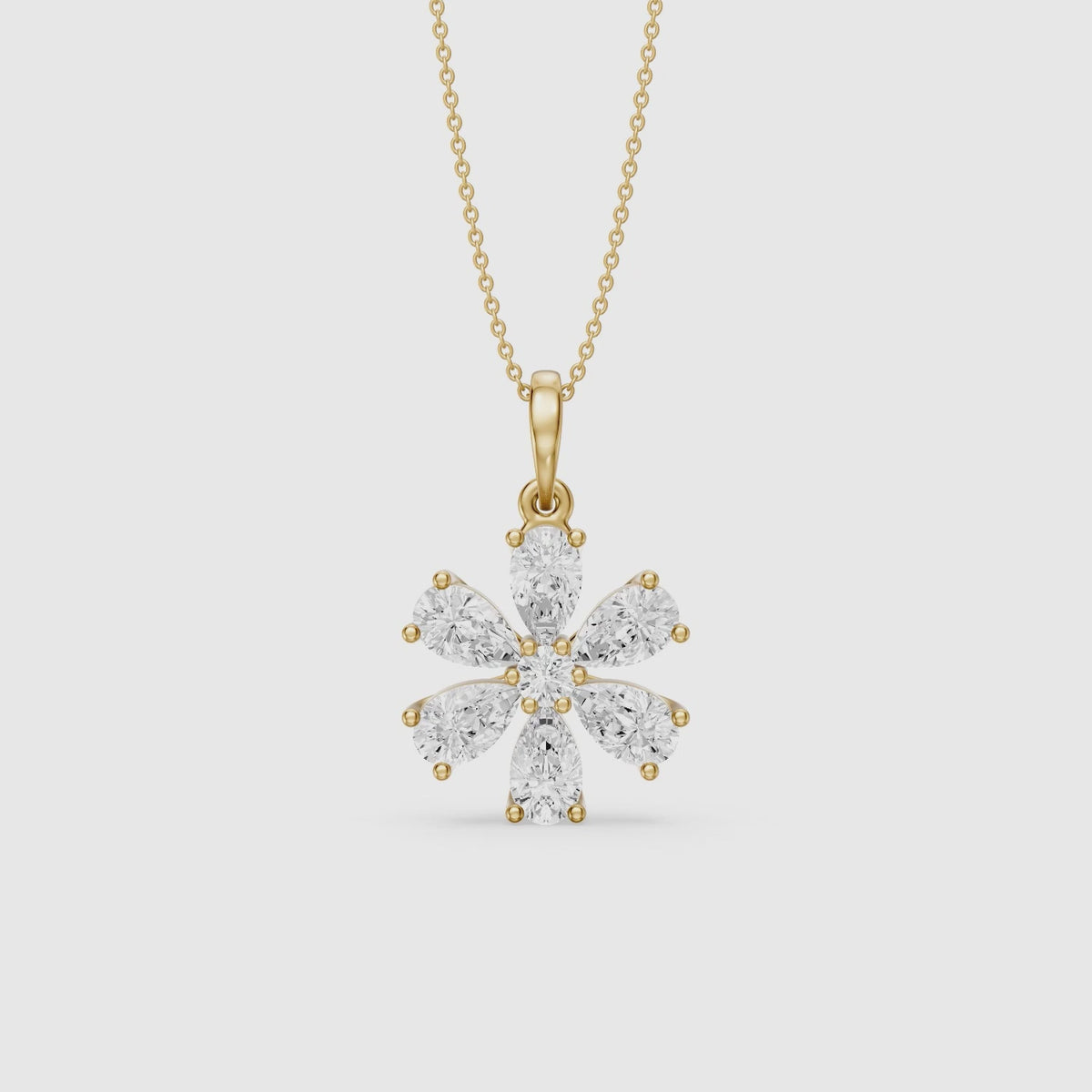 Load video: Harlow Floral Pear Shape Lab Grown Diamond Pendant