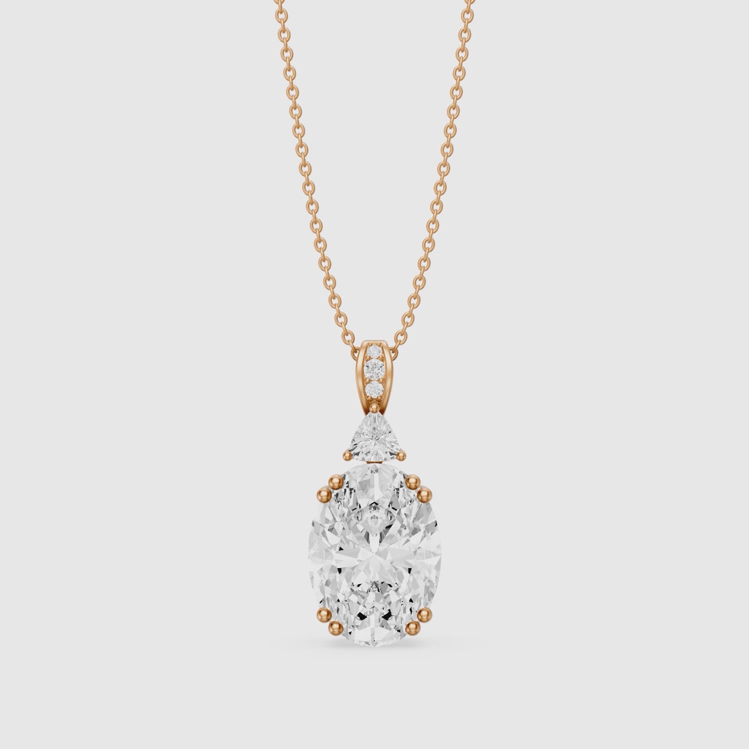 Load video: Josephine Oval Cut Lab Grown Diamond Solitaire Pendant Necklace