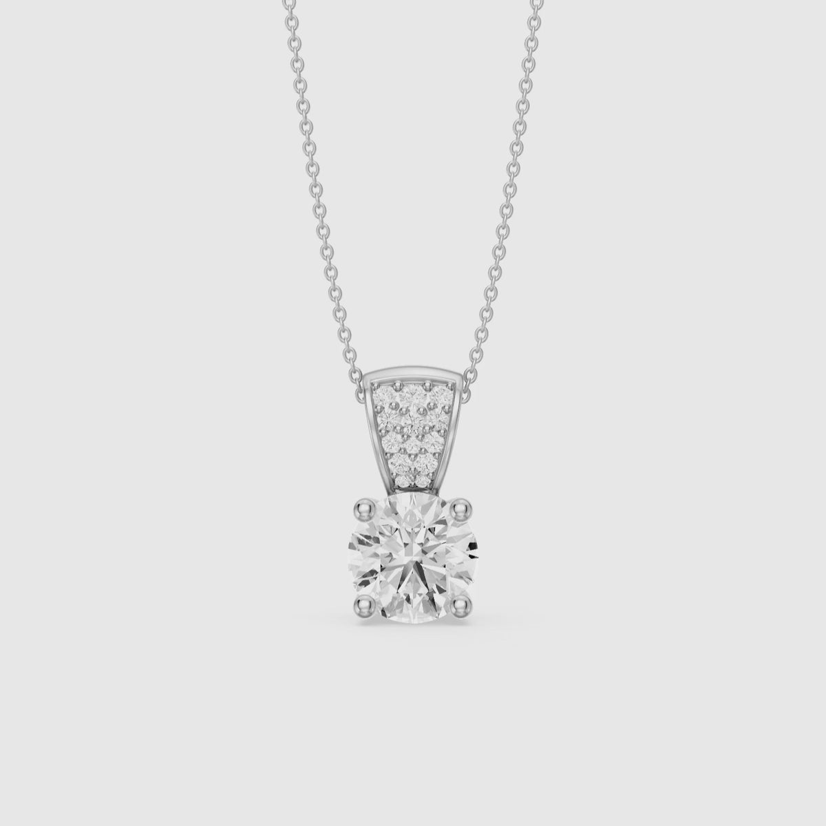 Load video: Jennifer Round Lab Grown Diamond Drop Pendant