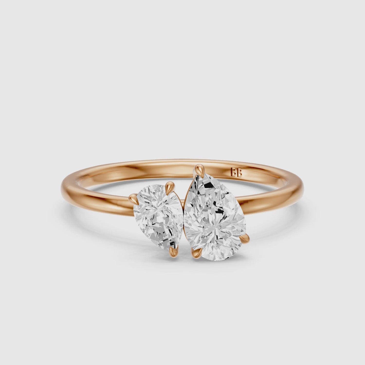 Load video: Blaire Toi Et Moi Engagement Ring With Both Pear Lab Grown Diamonds