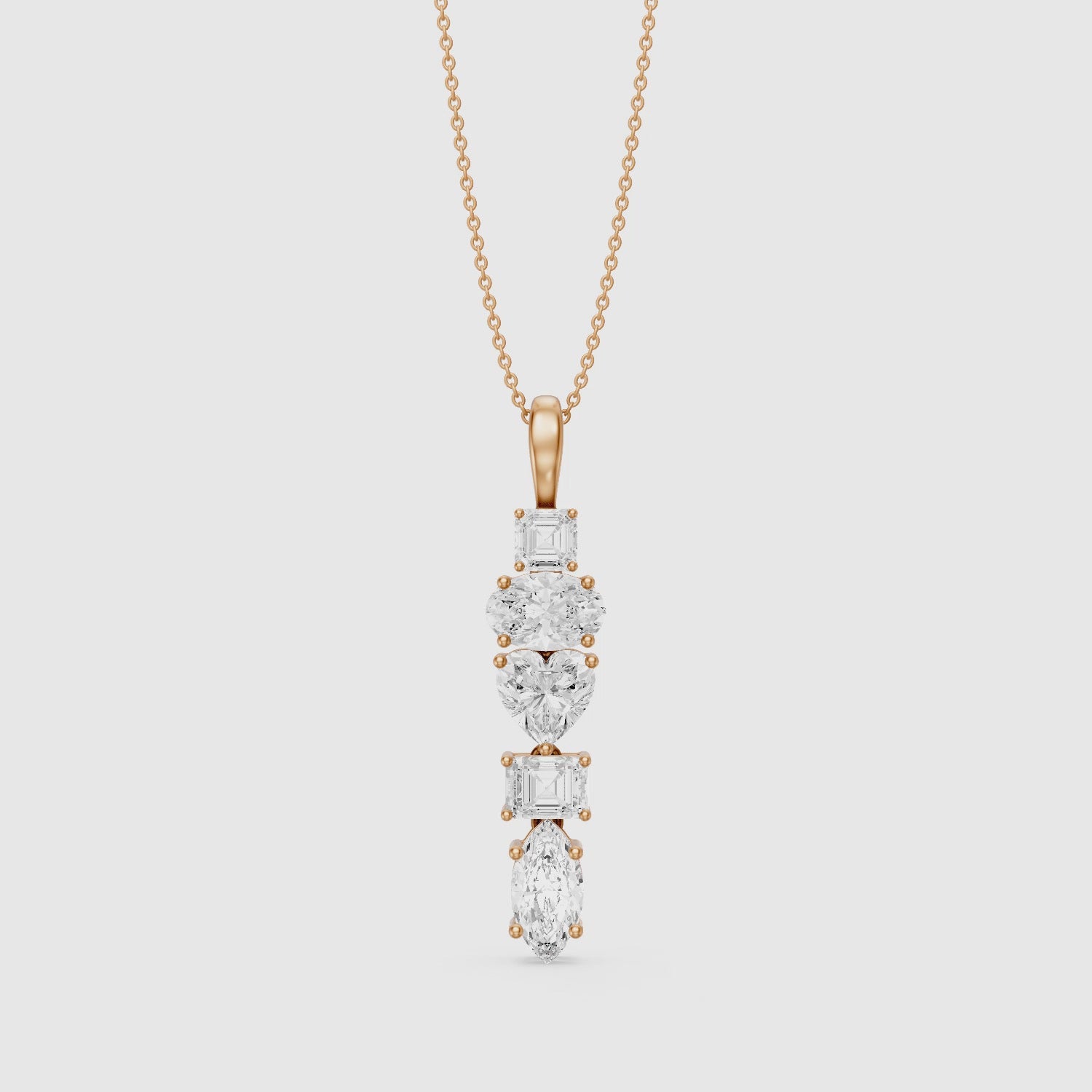 Load video: Clara Mixed Shape Lab Grown Diamond Drop Pendant