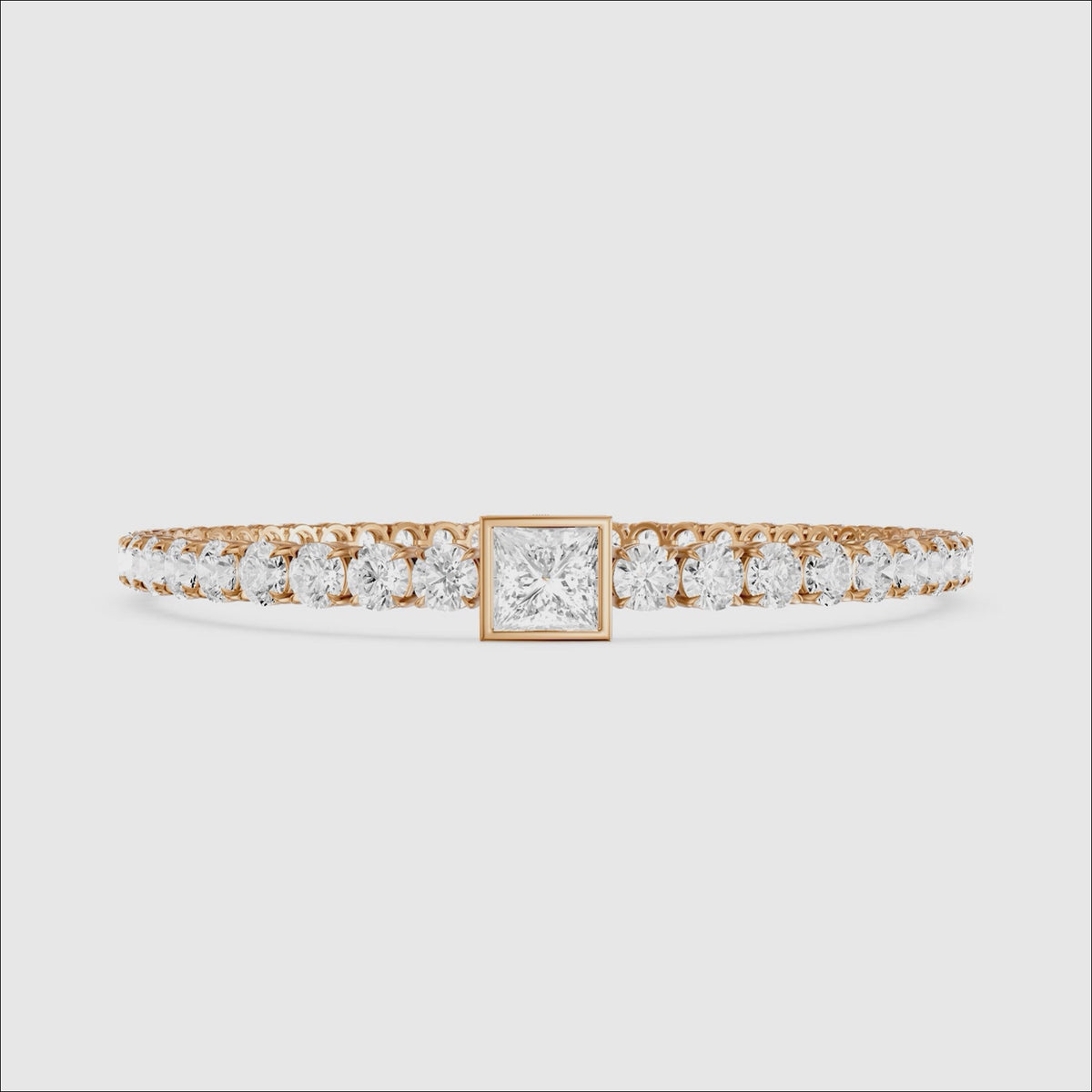 Load video: Corrine Princess Cut Lab Grown Diamond Single Station Tennis Bracelet