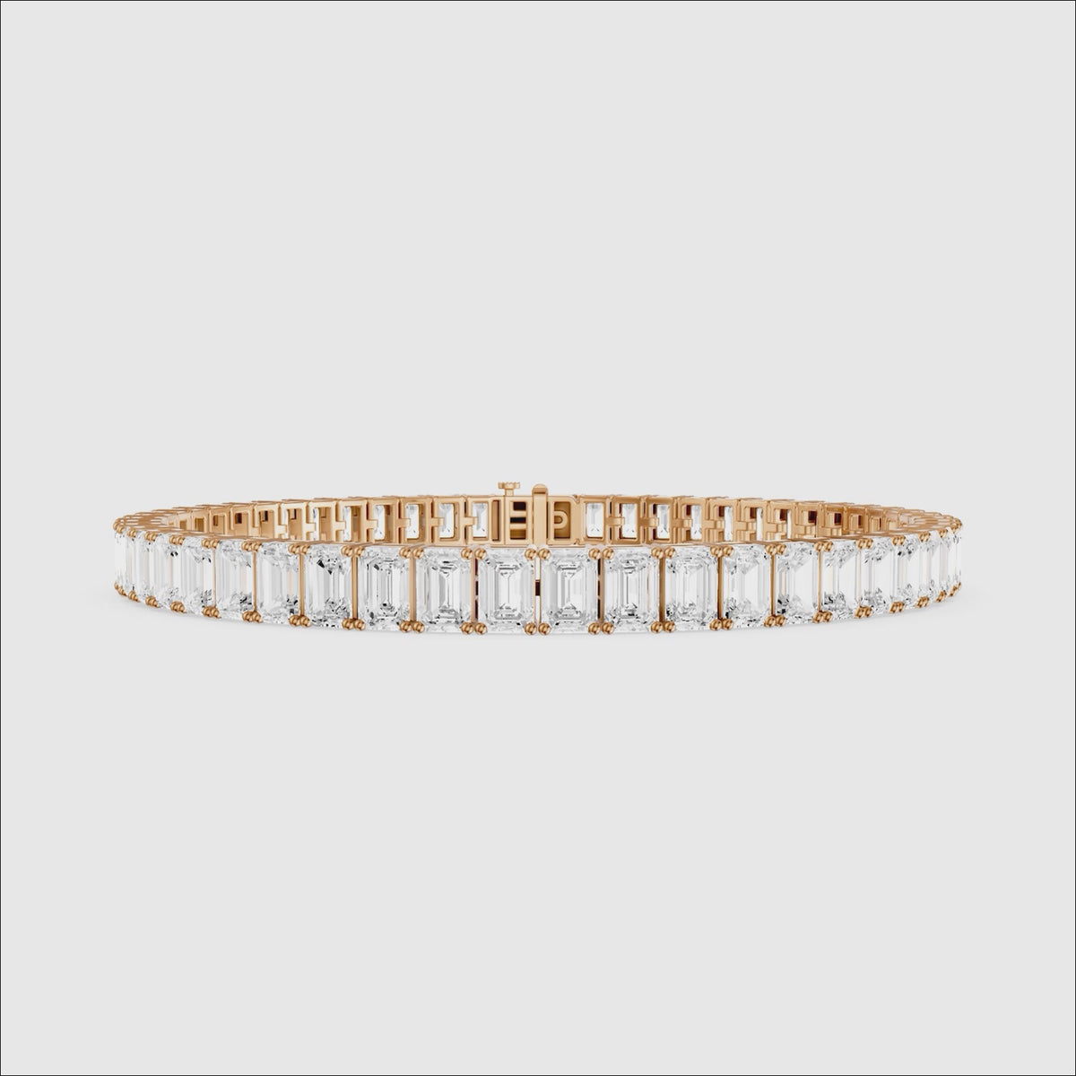 Load video: Louise Emerald Cut Lab Grown Diamond Tennis Bracelet