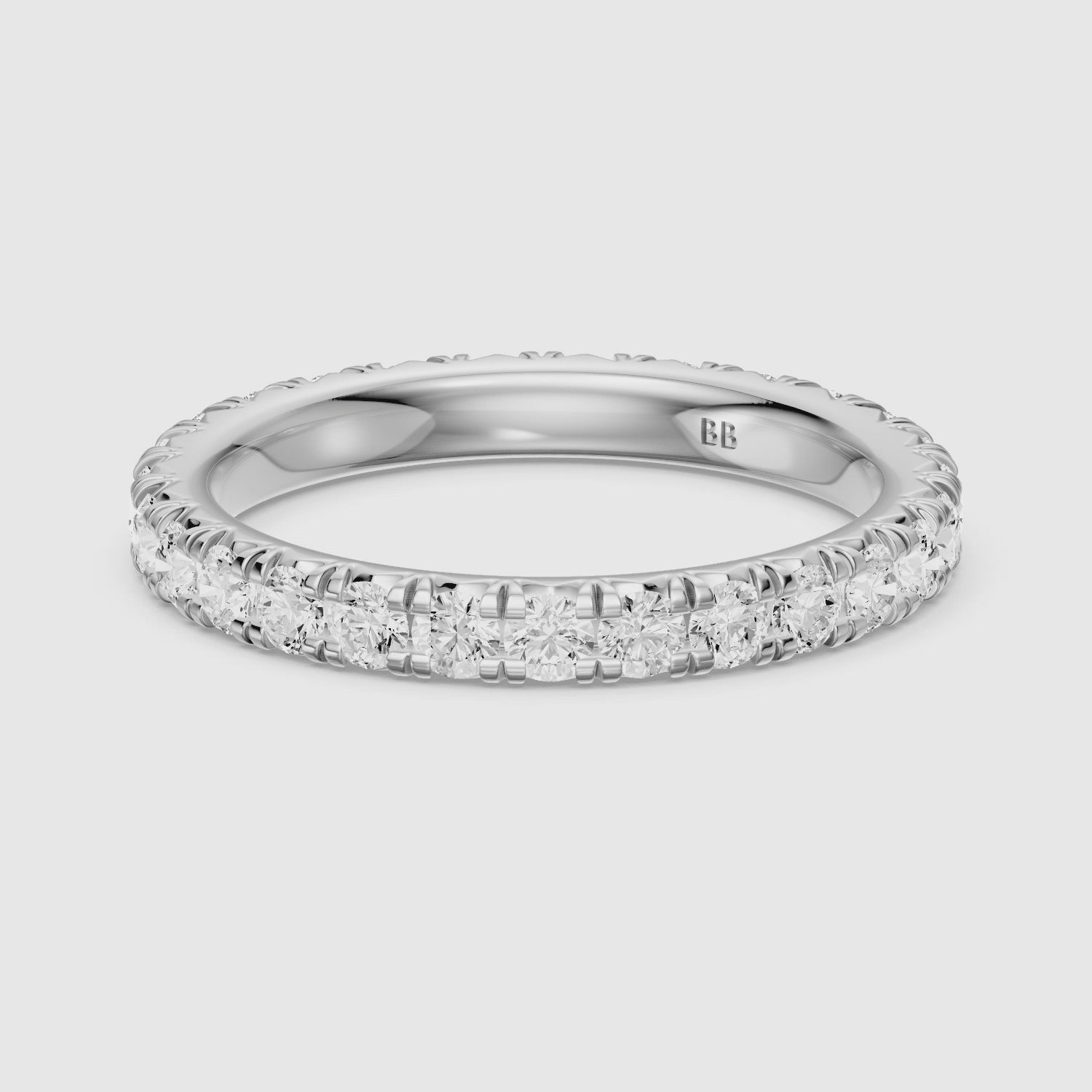 Load video: Miley Round Cut Shared Prong Full Eternity Lab Grown Diamond Band