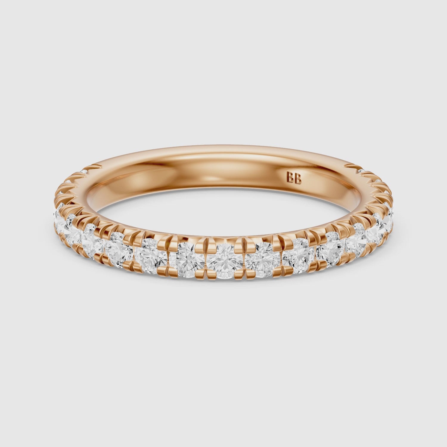 Load video: Camila Round Cut Shared Prong Lab Grown Diamond 3/4 Eternity Band