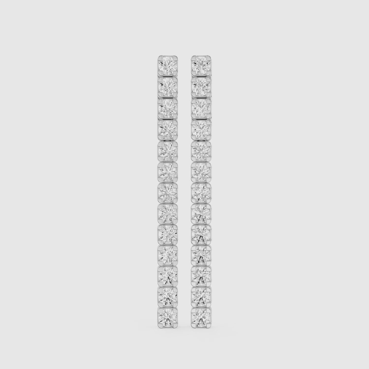 Load video: Odette Round Lab Grown Diamond Tennis Drop Earrings