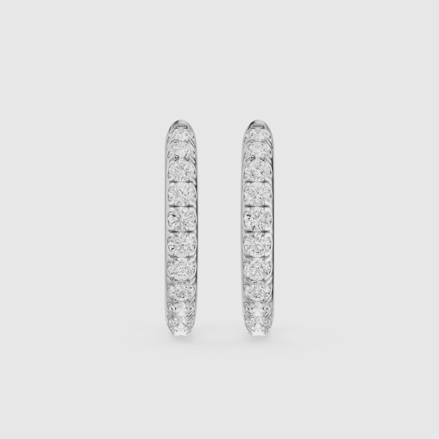 Load video: Victoria Round Cut Lab Grown Diamond Huggie Hoop Earrings