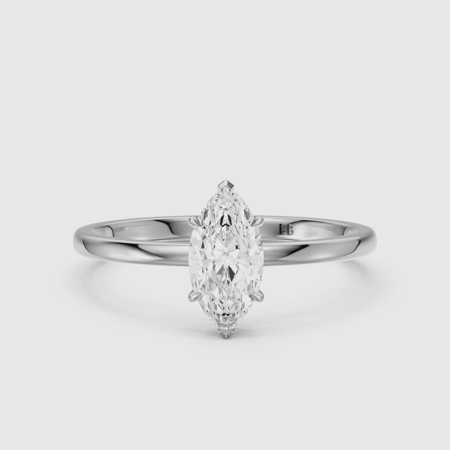 Load video: Shasta Marquise Cut Low Profile Solitaire Lab Grown Diamond Ring