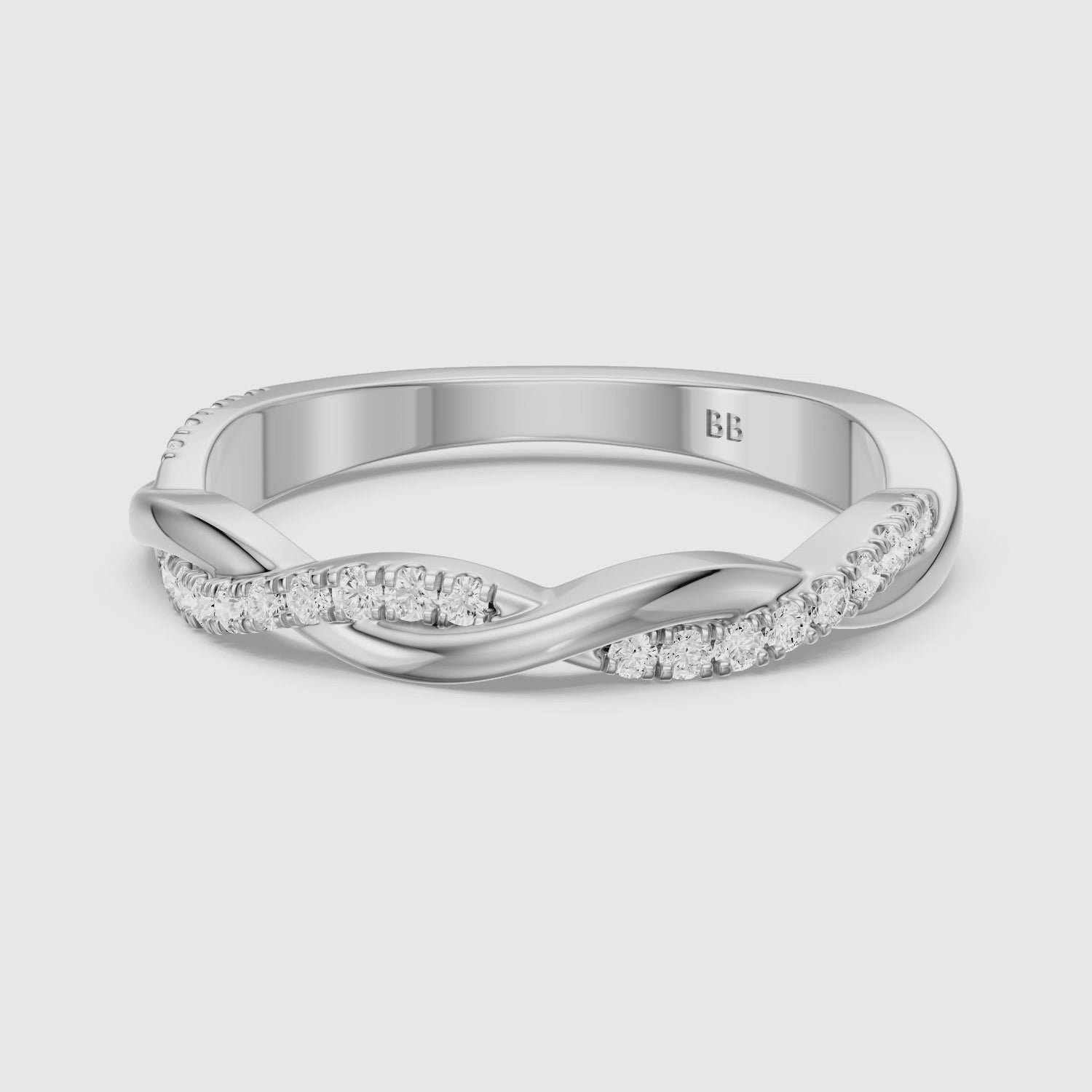 Load video: Adele Twisted Pave Lab Grown Diamond Wedding Band