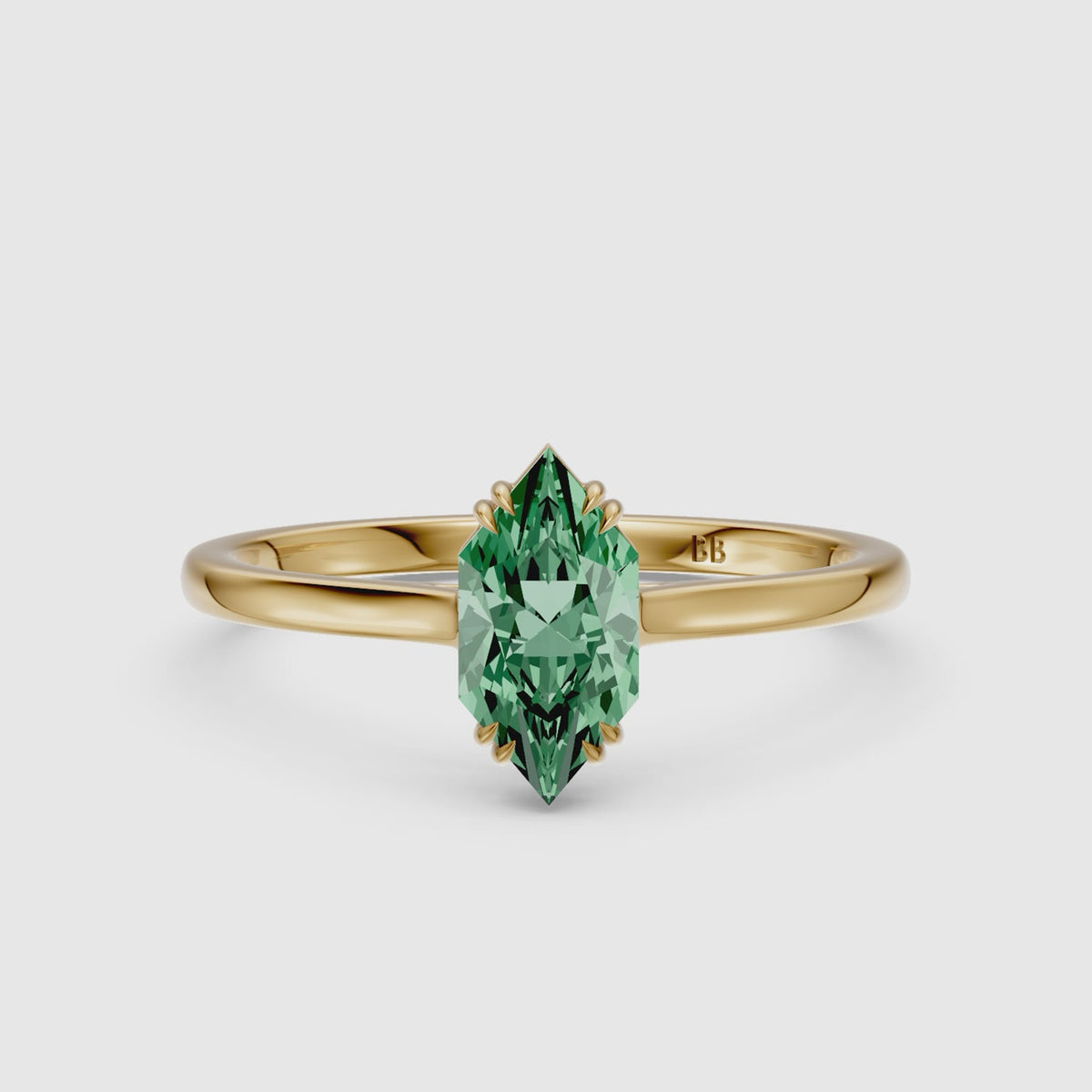 Load video: Annie Dutch Marquise Green Lab Grown Diamond Solitaire Ring