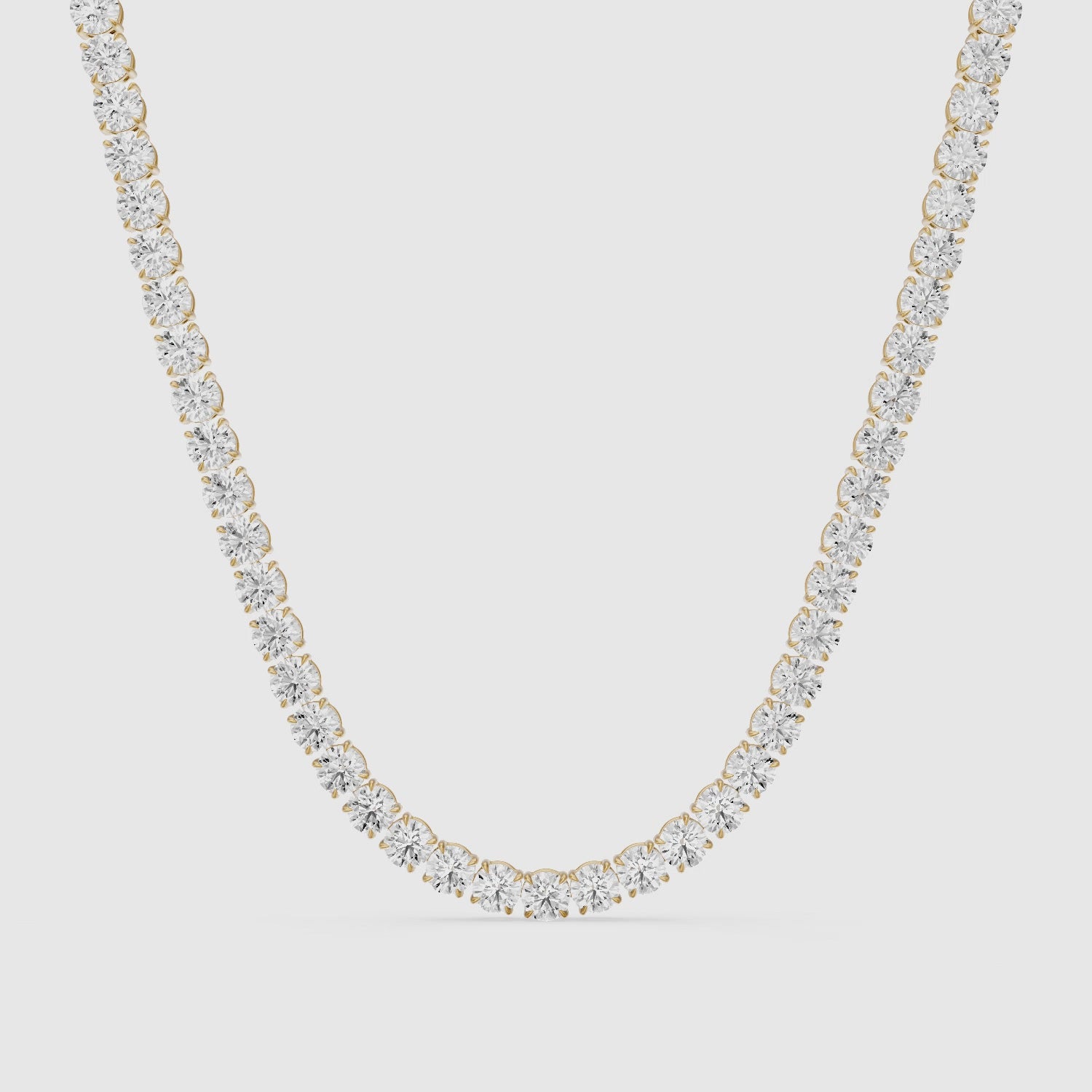 Load video: Eliana Round Cut Lab Grown Diamond Eternity Tennis Necklace