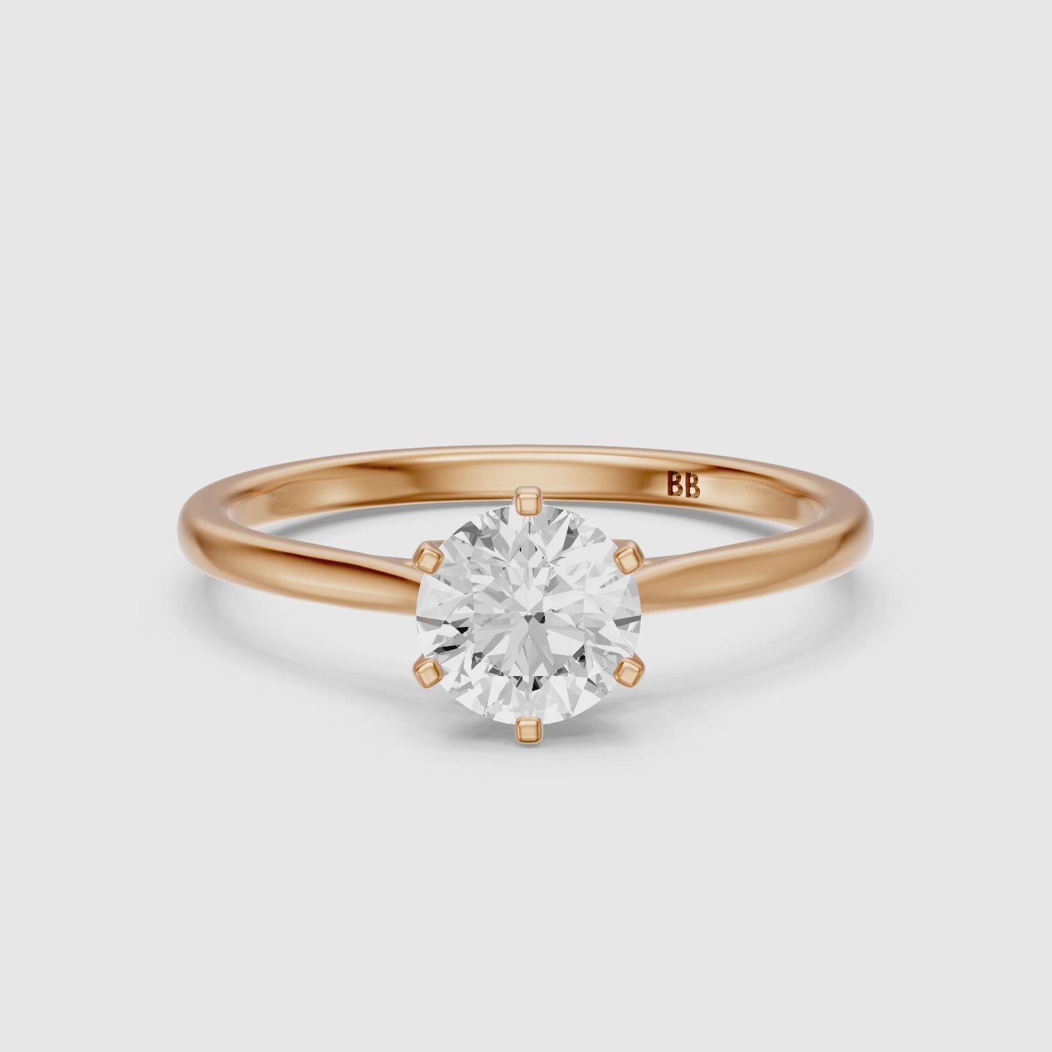 Load video: Amelia Round Cut Solitaire Lab Grown Diamond Engagement Ring