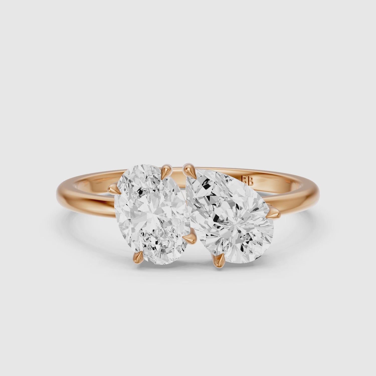 Load video: Lianne Toi Et Moi Ring With Oval and Pear Two Stone Lab Grown Diamond