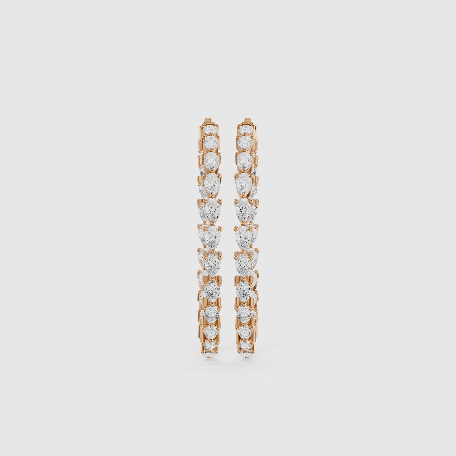Load video: Miriam Pear Shaped Lab Grown Diamond Eternity Hoop Earrings