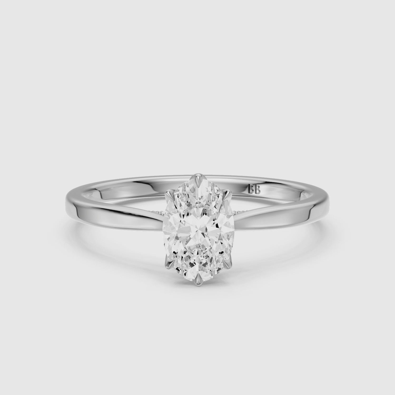 Load video: Rory Oval Lab Grown Diamond Cathedral Solitaire Ring