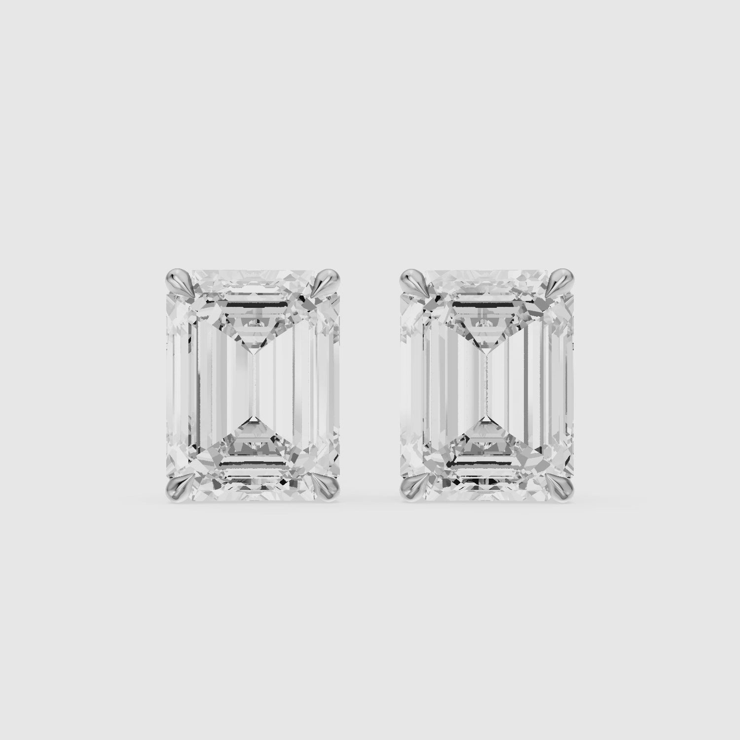 Load video: Lilia Emerald Cut Lab Grown Diamond Basket Set Stud Earrings