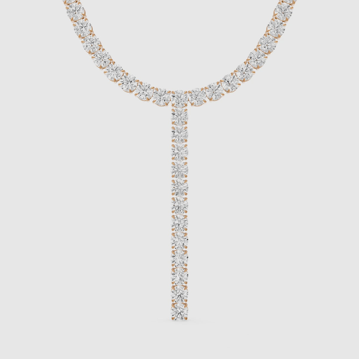 Load video: Isabella Round Cut Lab Grown Diamond Y-Drop Tennis Necklace