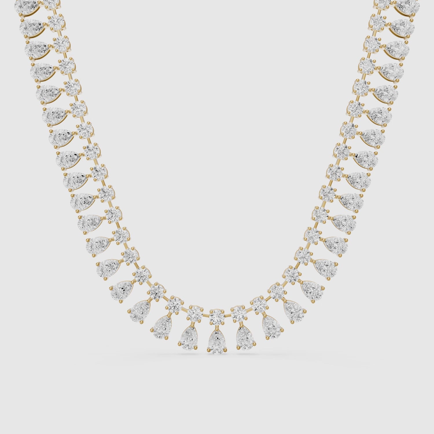 Load video: Juliana Pear Cut Lab Grown Diamond Statement Necklace