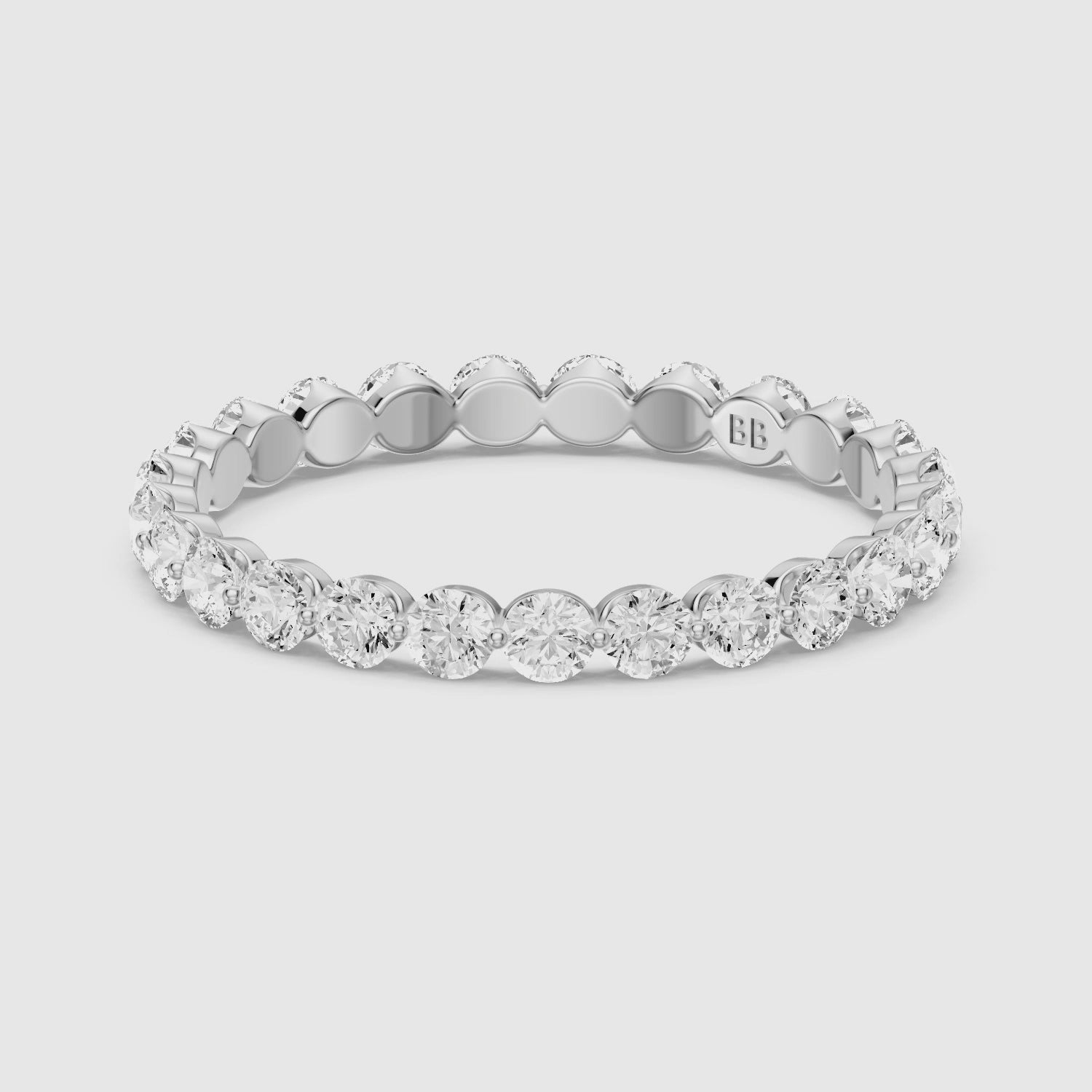 Load video: Kylie Full Eternity Round Lab Grown Diamond Wedding Band