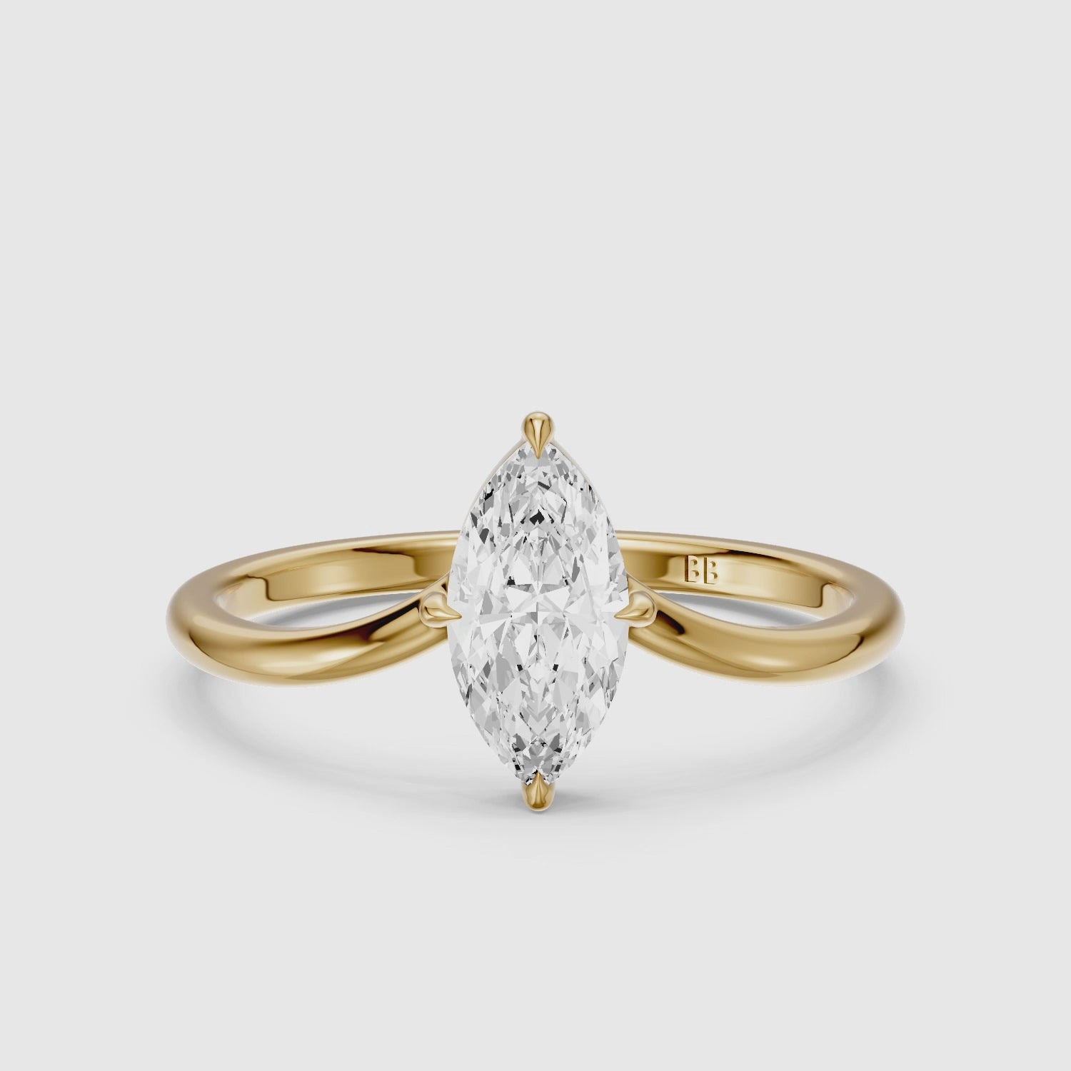 Load video: Nevaeh Marquise Cut Lab Grown Diamond Chevron Solitaire Ring