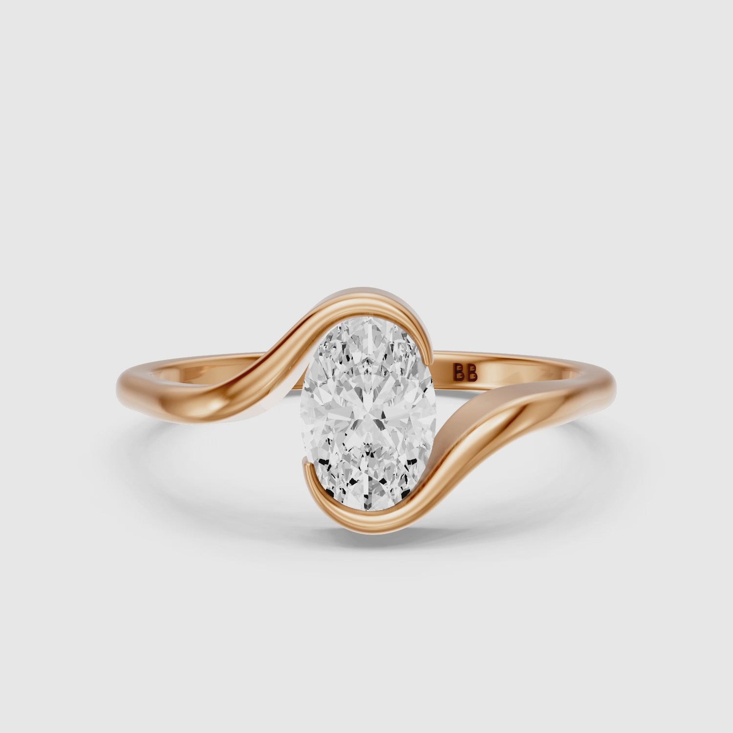 Load video: Brianna Oval Cut Bypass Lab Grown Diamond Engagement Ring