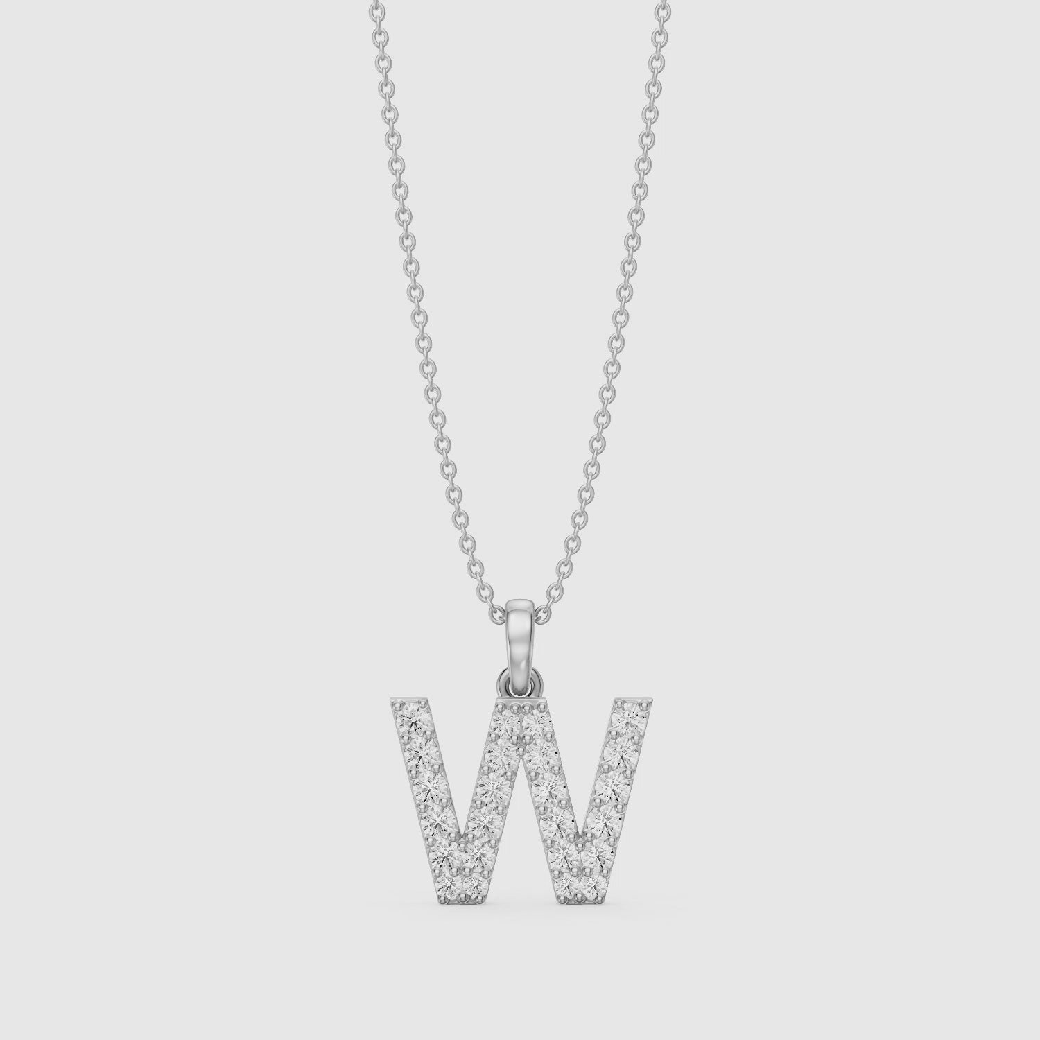 Load video: Maren Lab Grown Diamond W Initial Pendant Necklace