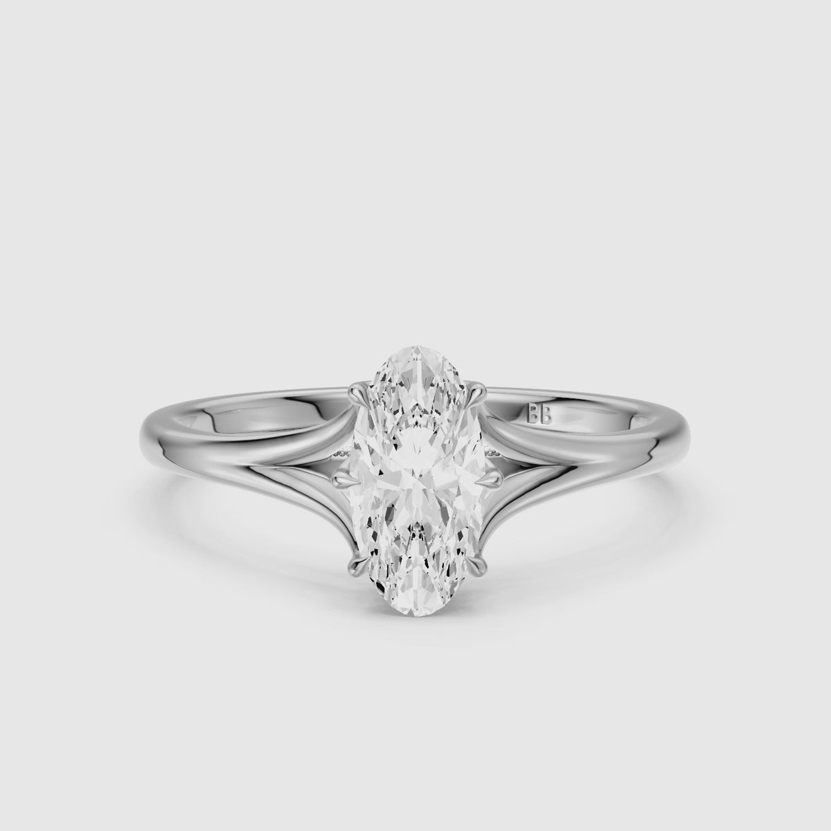 Load video: Tali Moval Moissanite Diamond Split Shank Engagement Ring